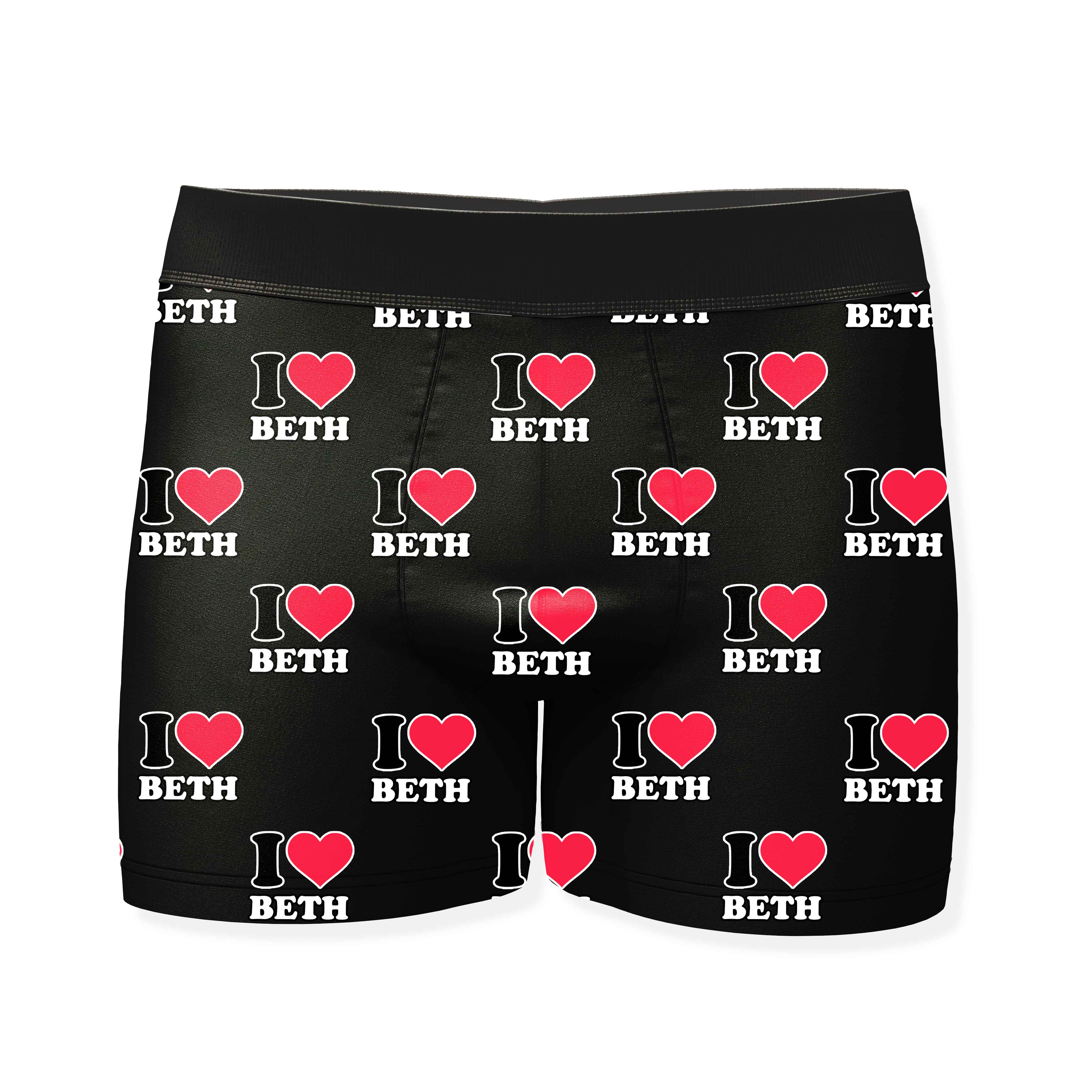 I Heart Name Personalised Boxers