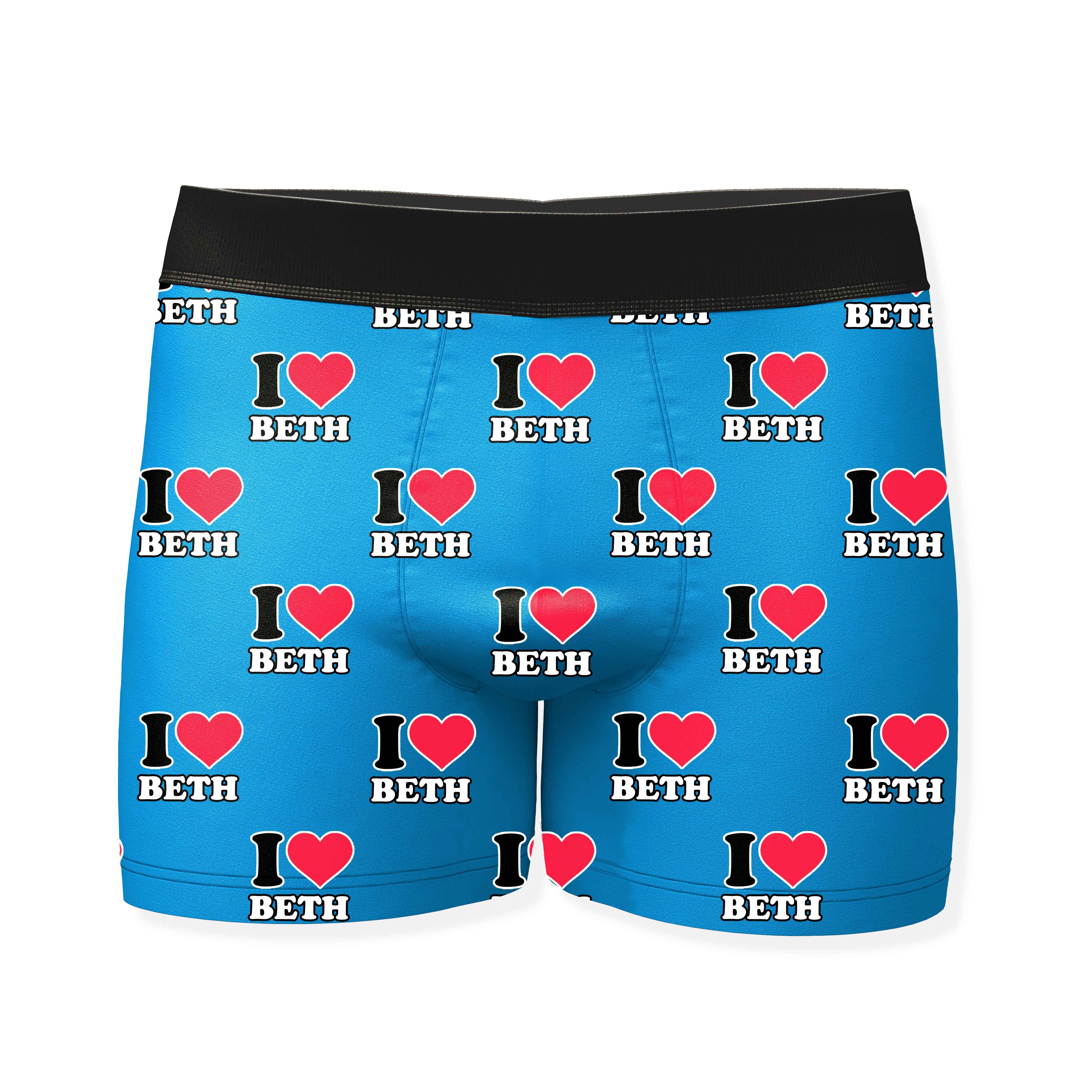 I Heart Name Personalised Boxers