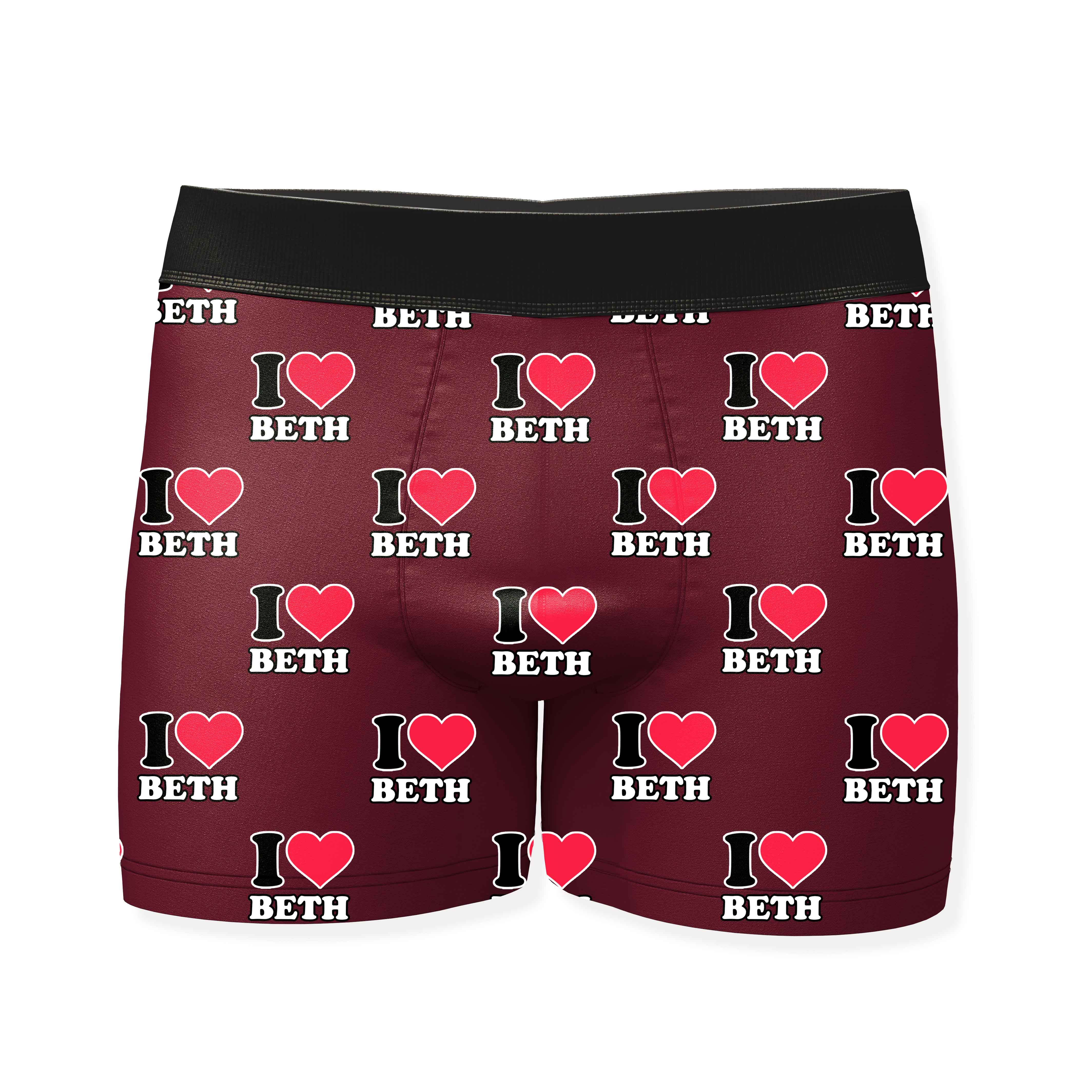 I Heart Name Personalised Boxers