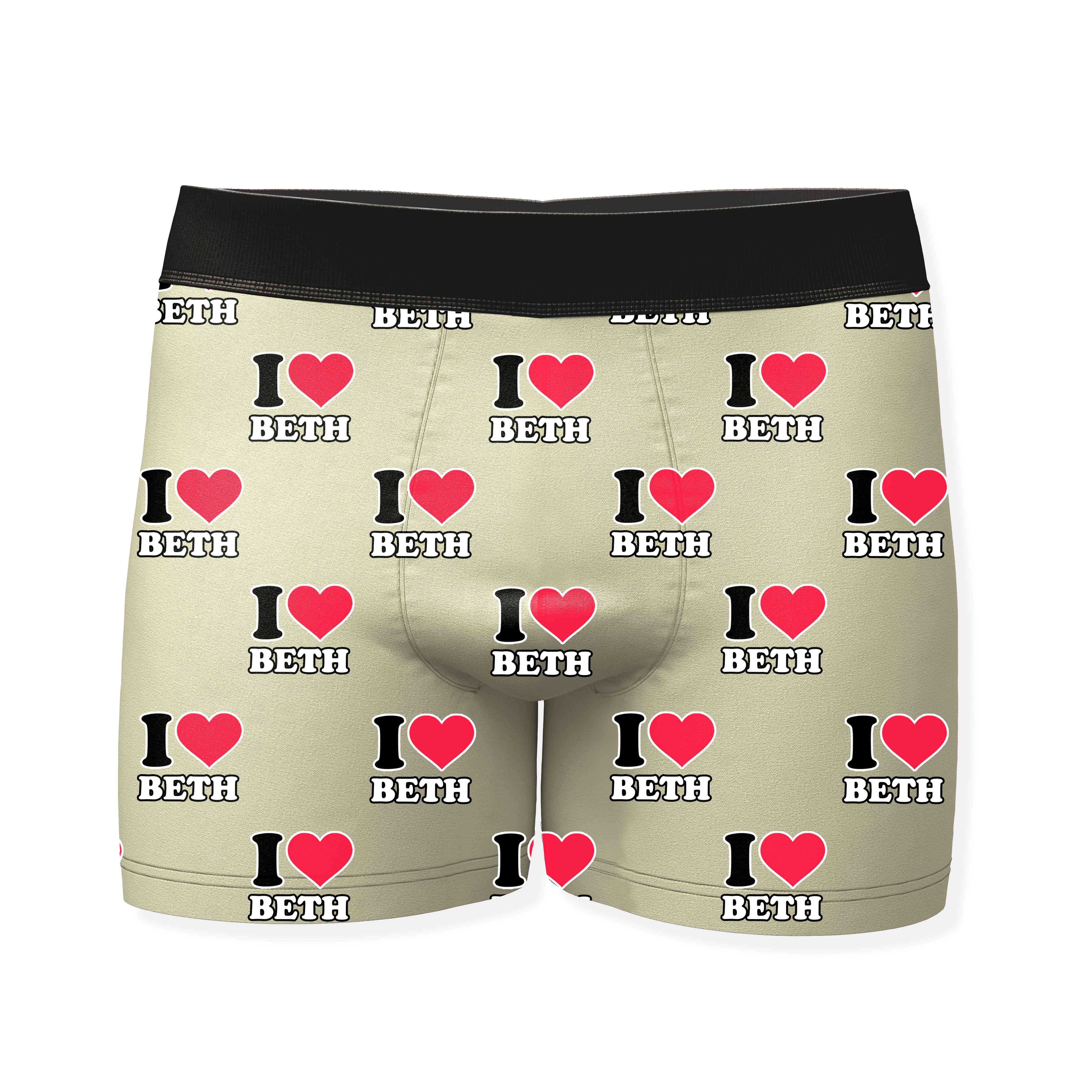 I Heart Name Personalised Boxers