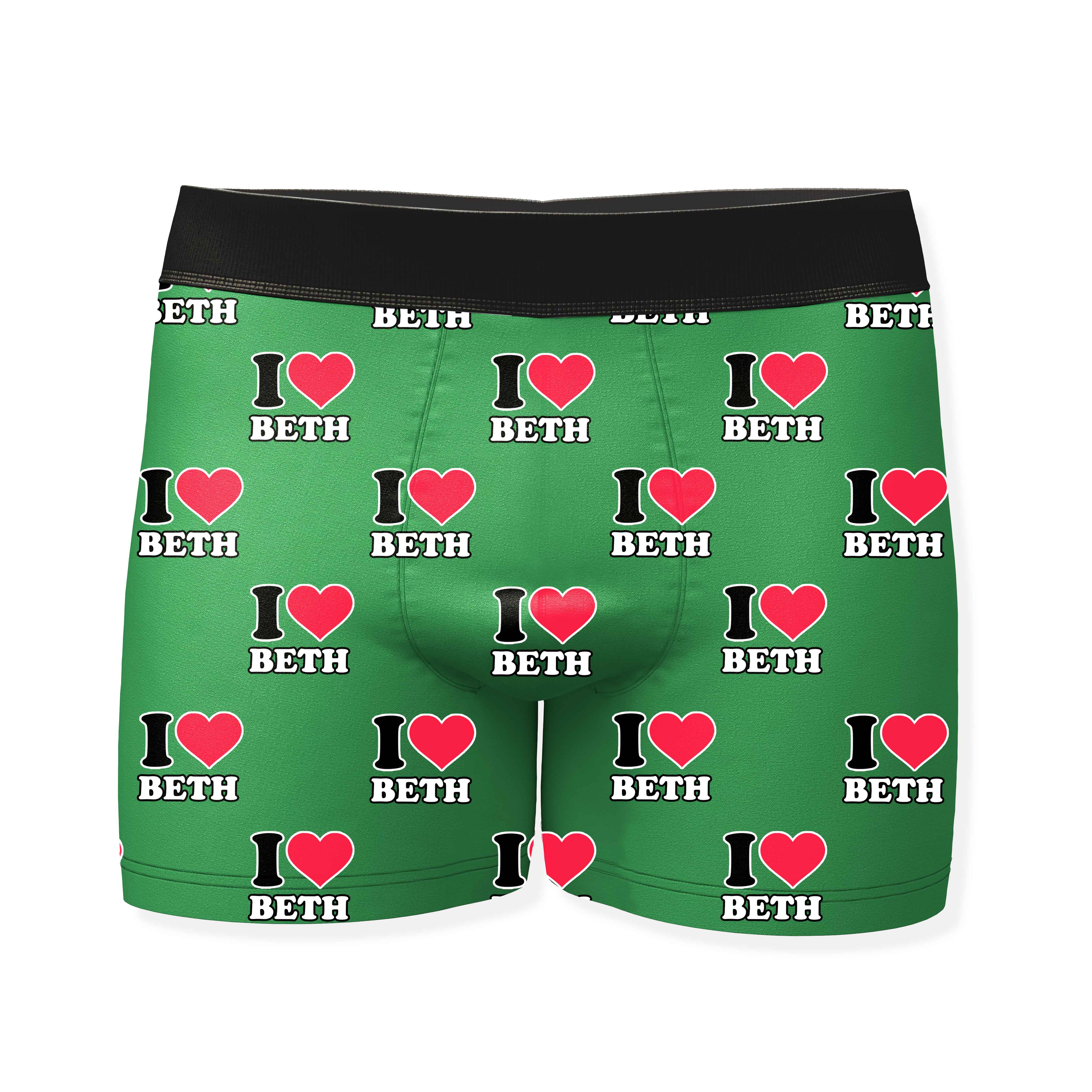 I Heart Name Personalised Boxers