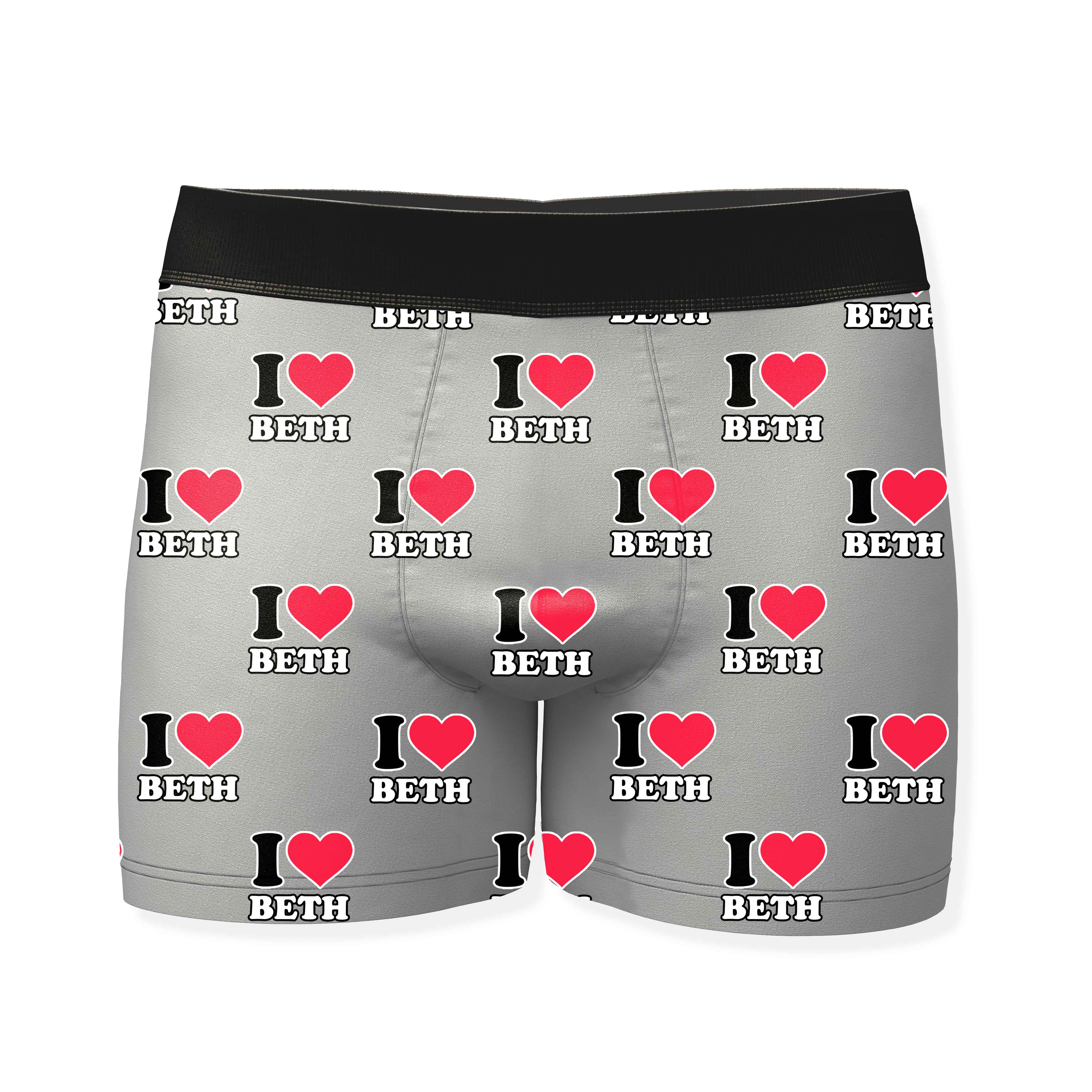I Heart Name Personalised Boxers