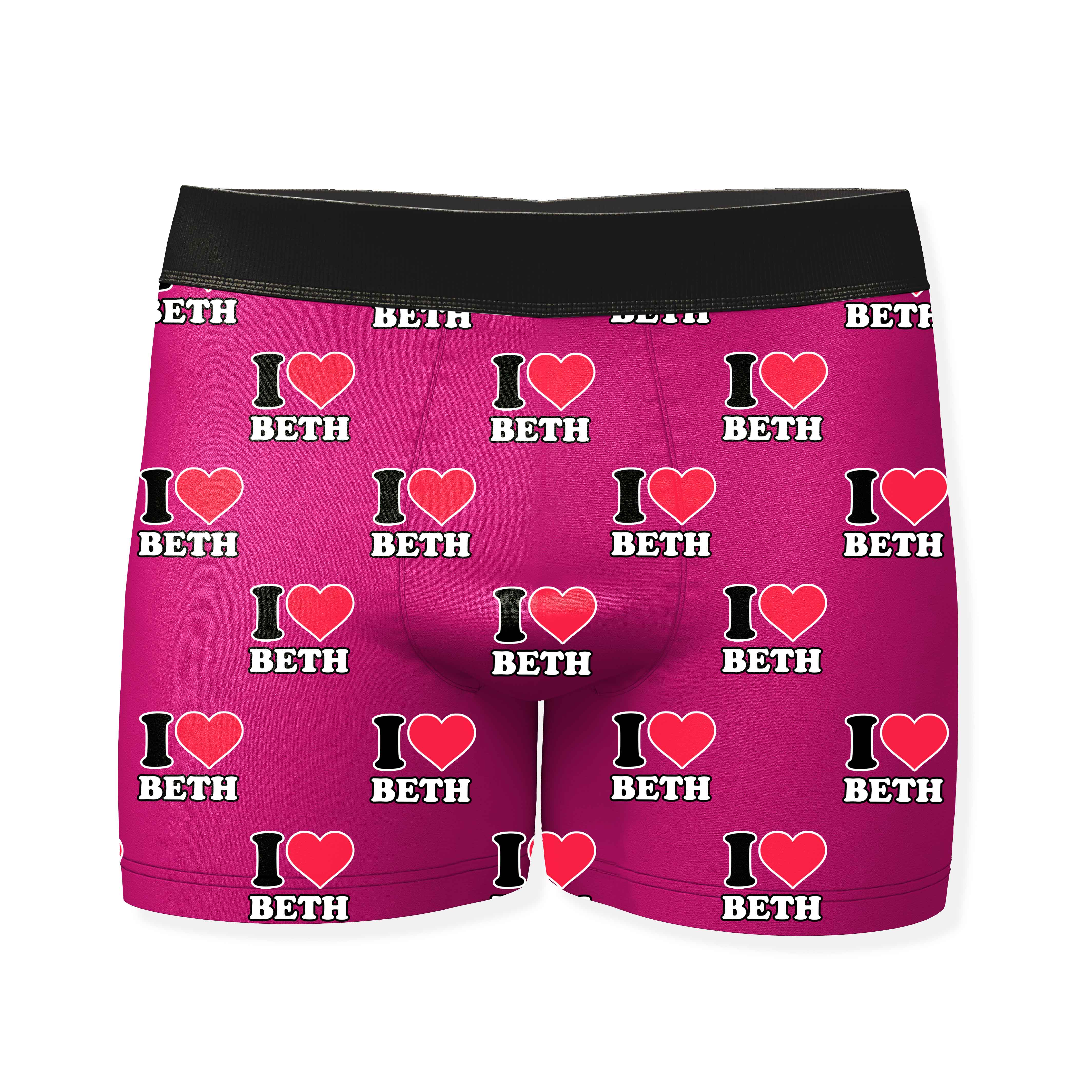 I Heart Name Personalised Boxers