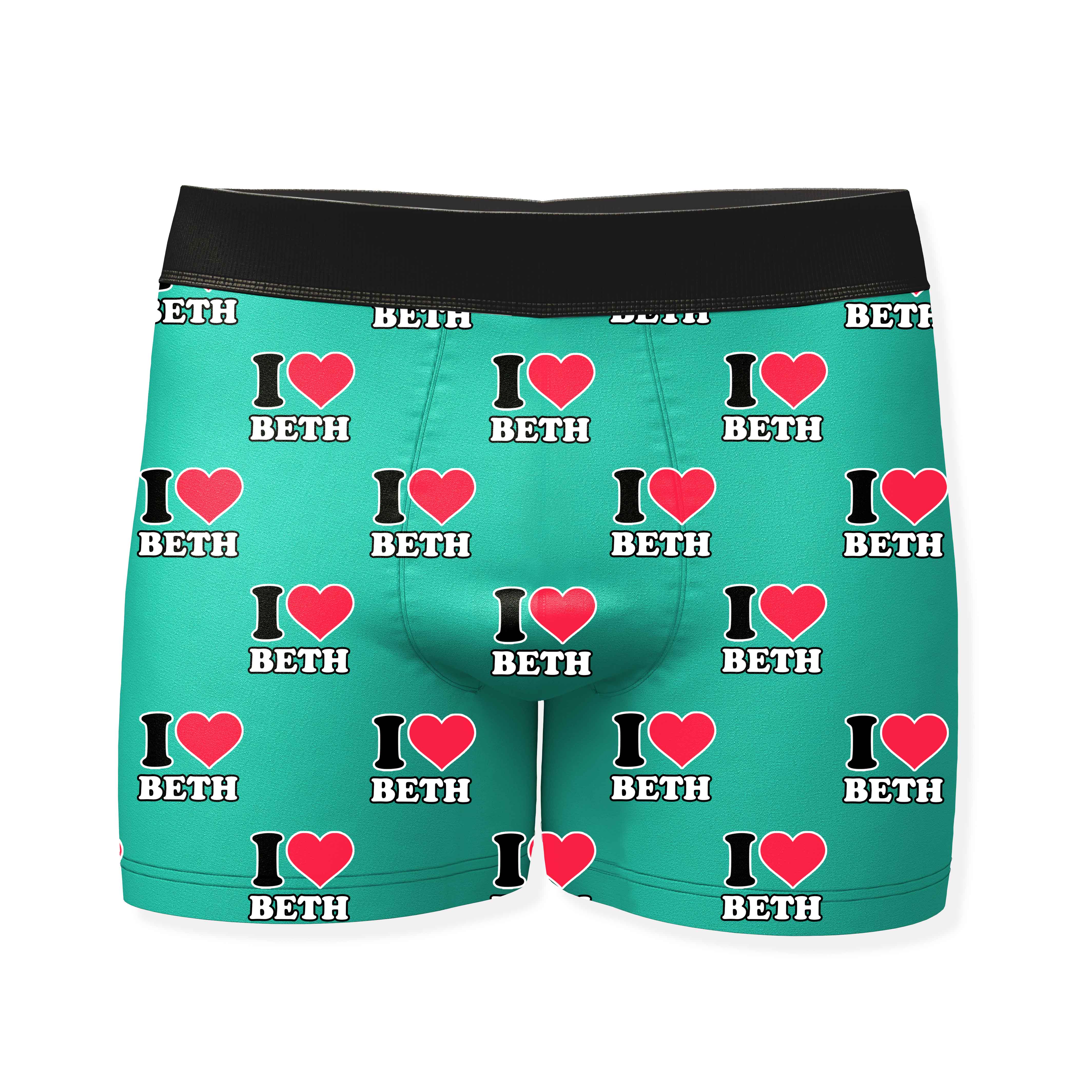 I Heart Name Personalised Boxers