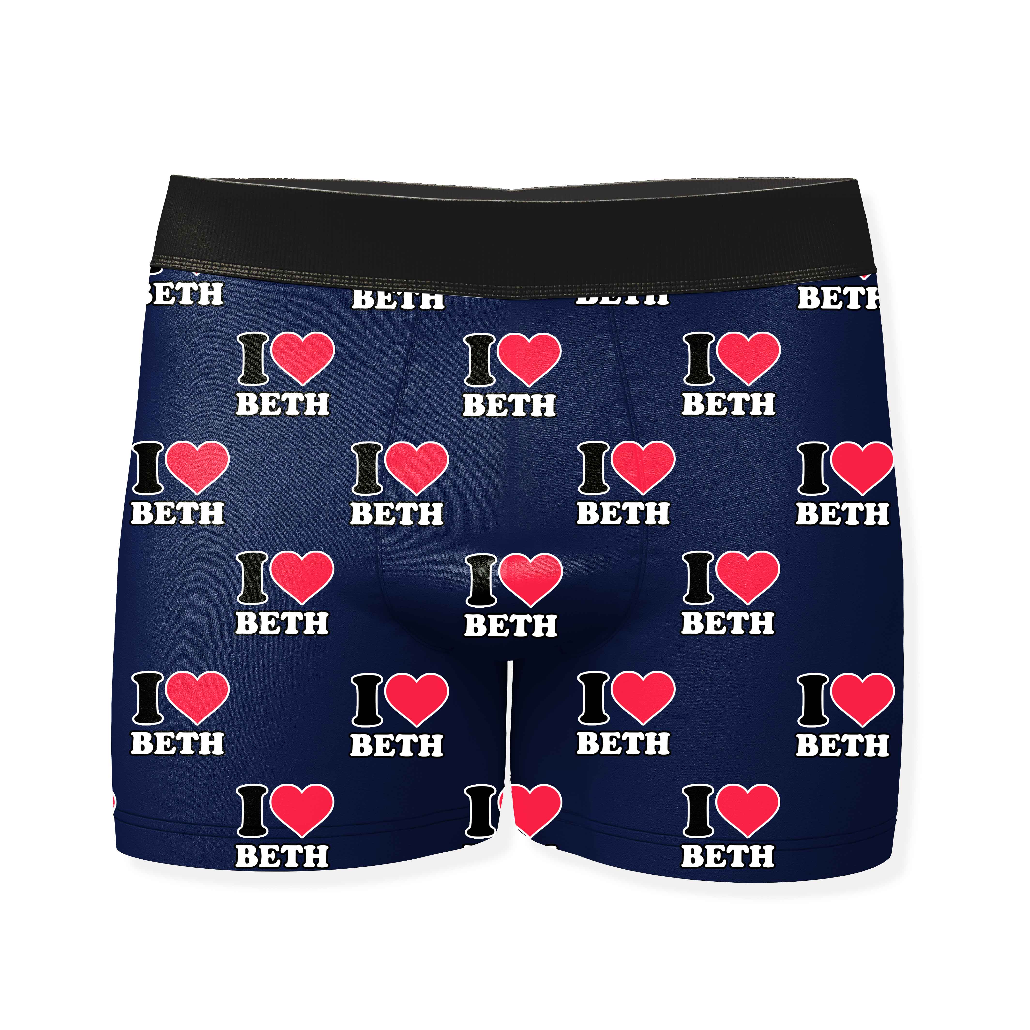 I Heart Name Personalised Boxers