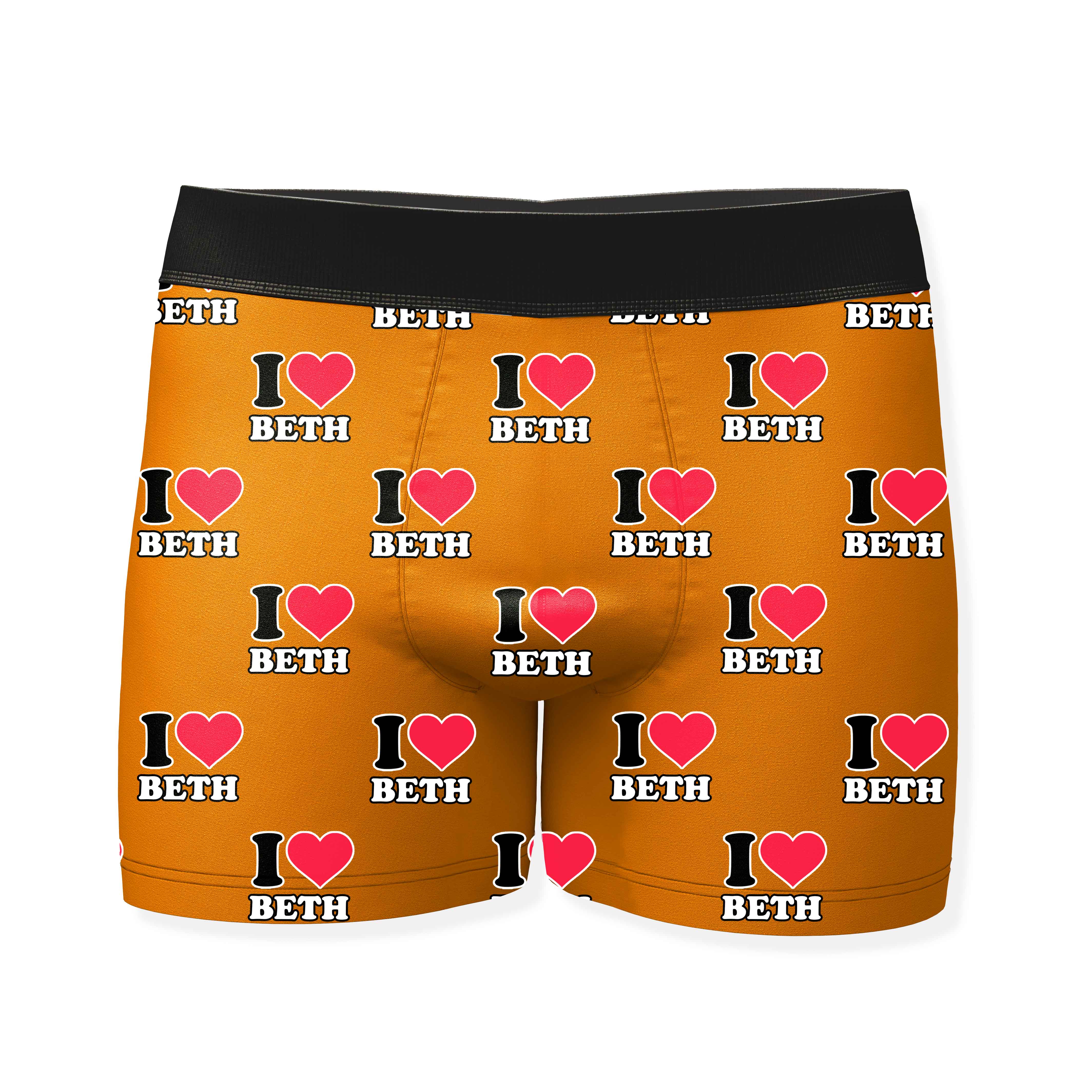 I Heart Name Personalised Boxers