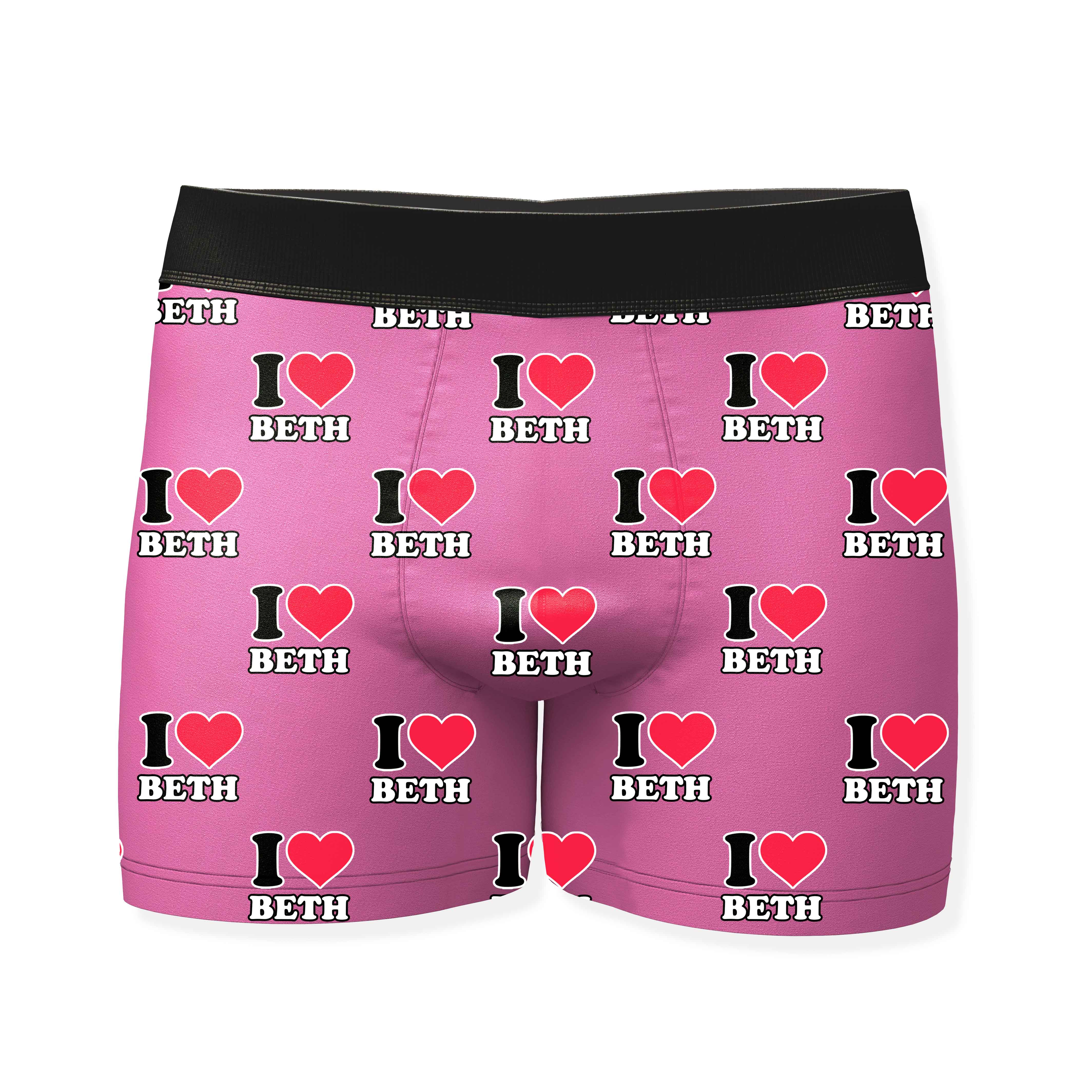 I Heart Name Personalised Boxers
