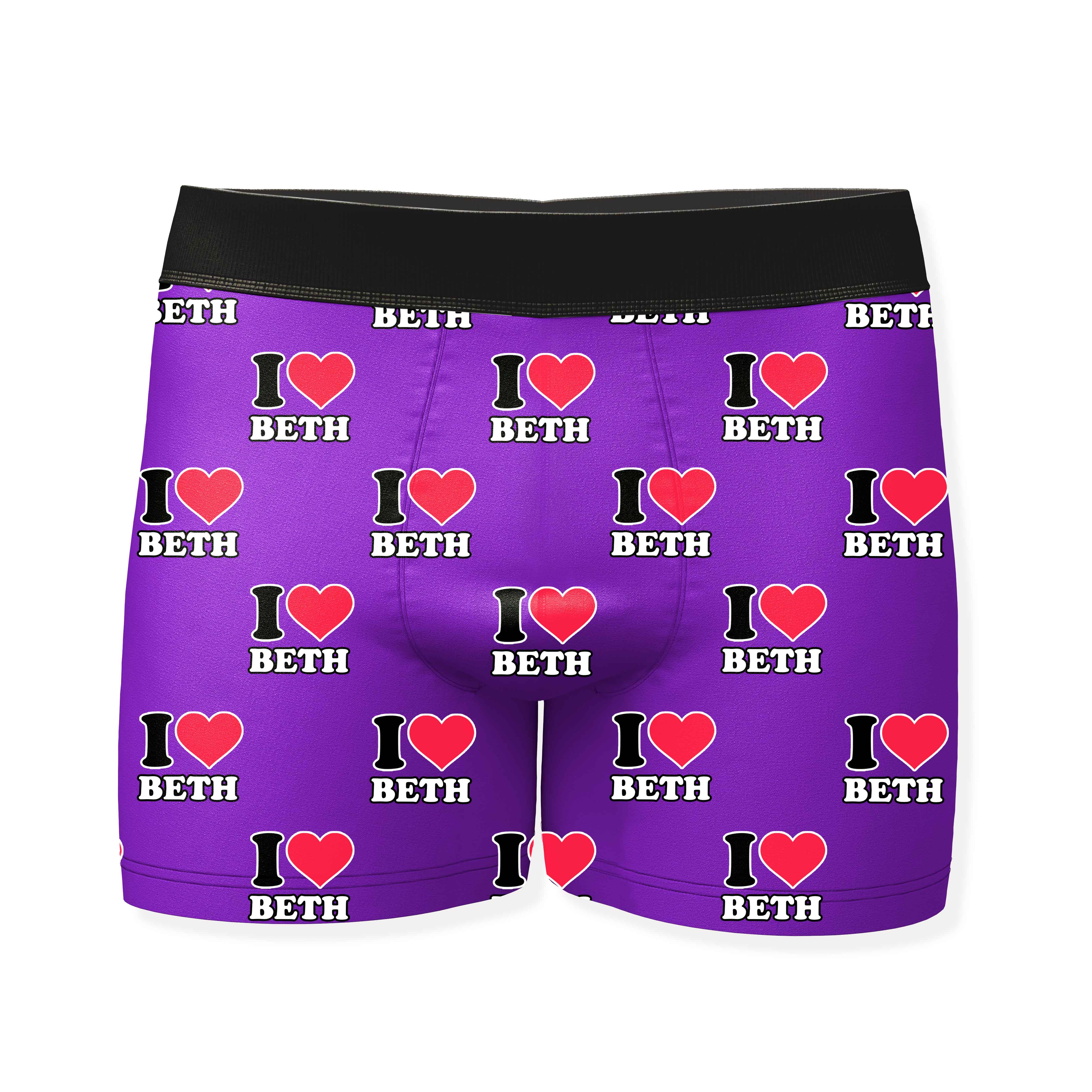 I Heart Name Personalised Boxers