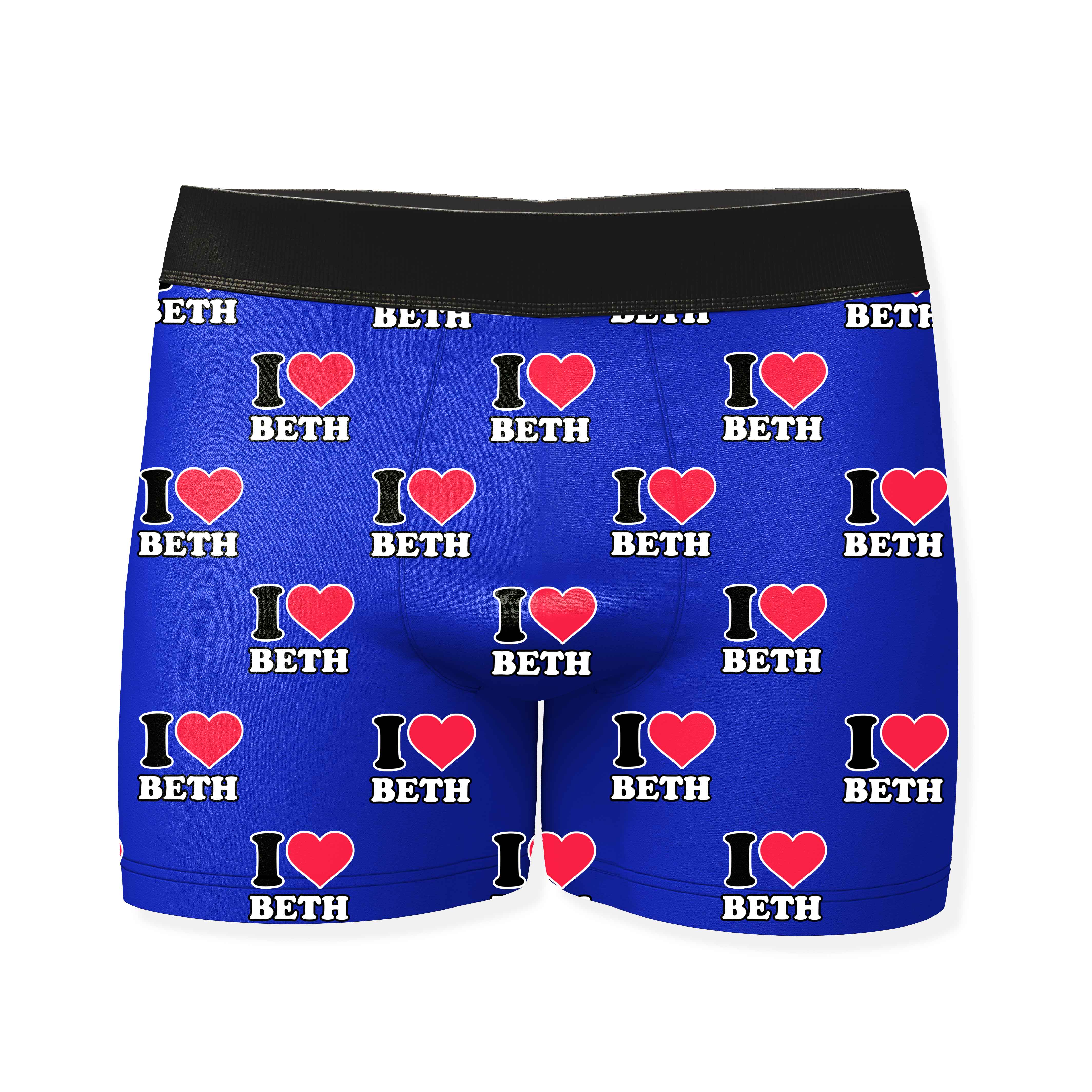 I Heart Name Personalised Boxers