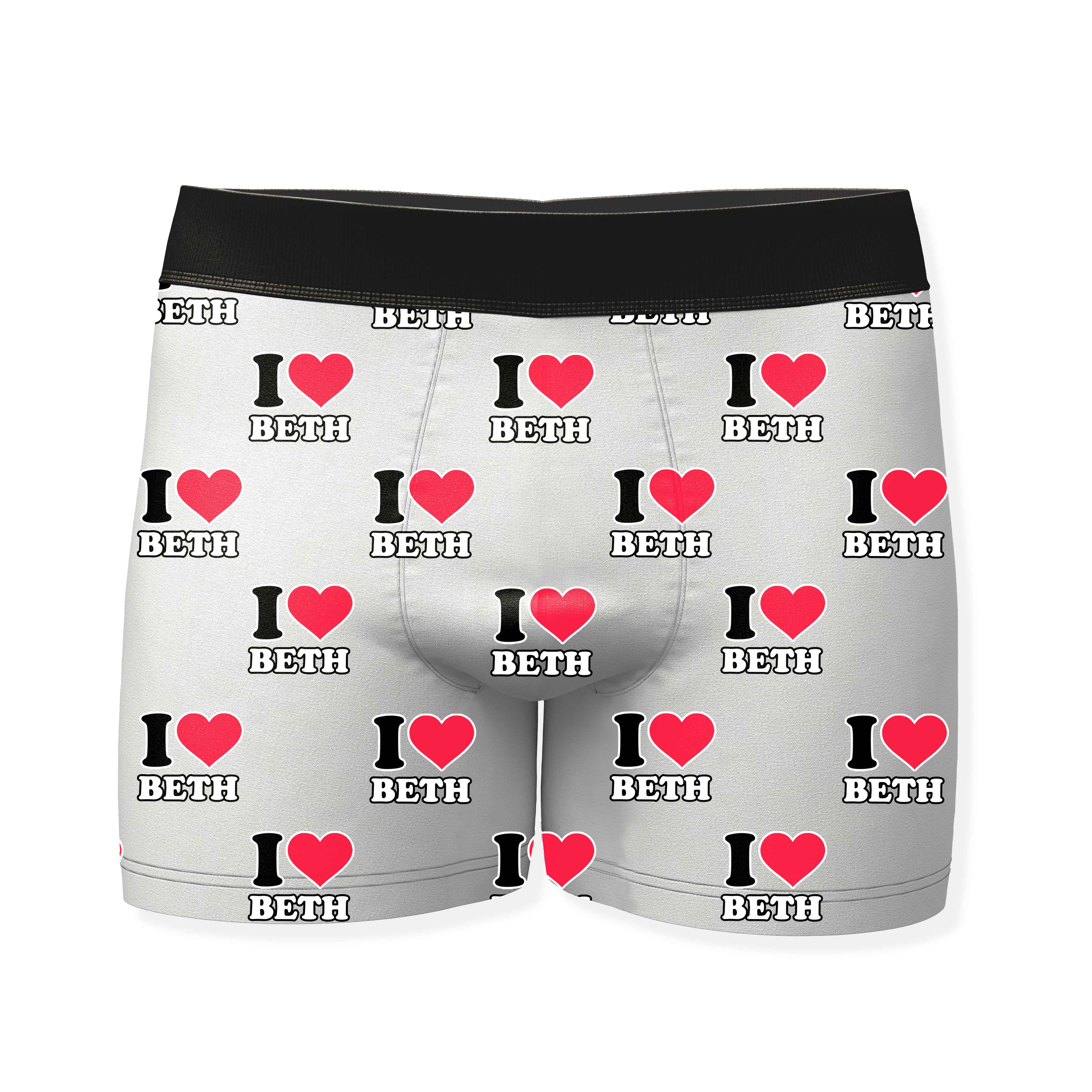 I Heart Name Personalised Boxers
