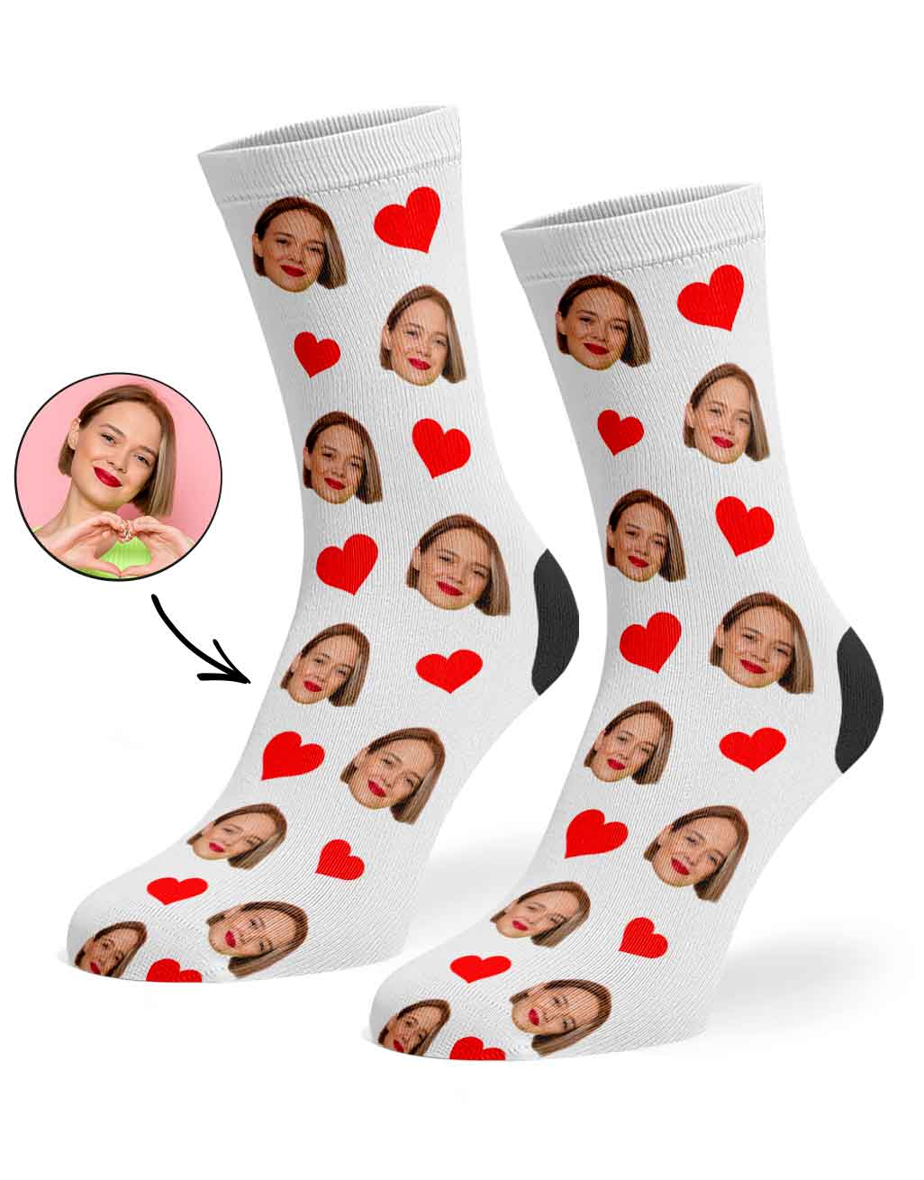 Face Hearts Socks