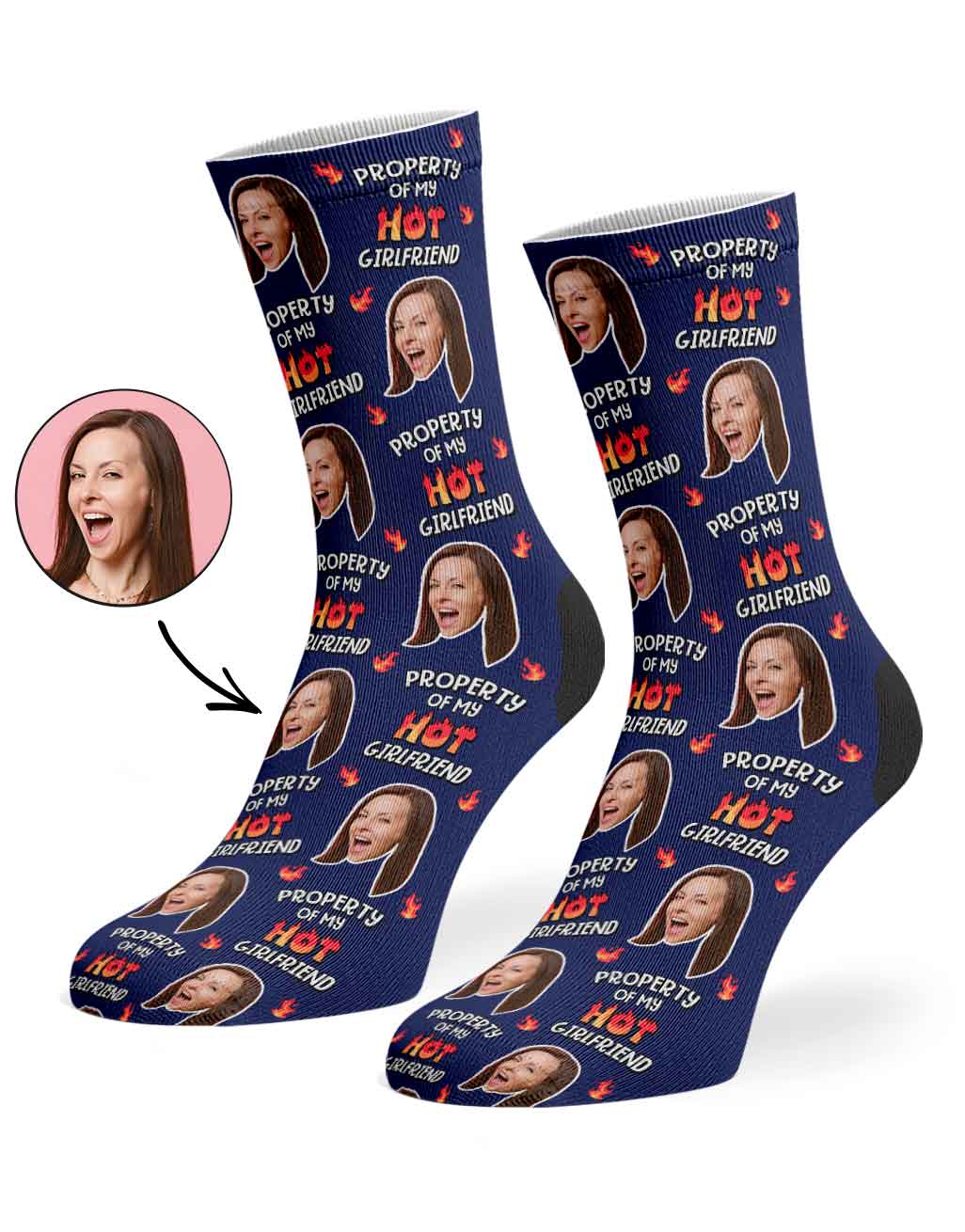 Property Of My Hot Girlfriend Socks