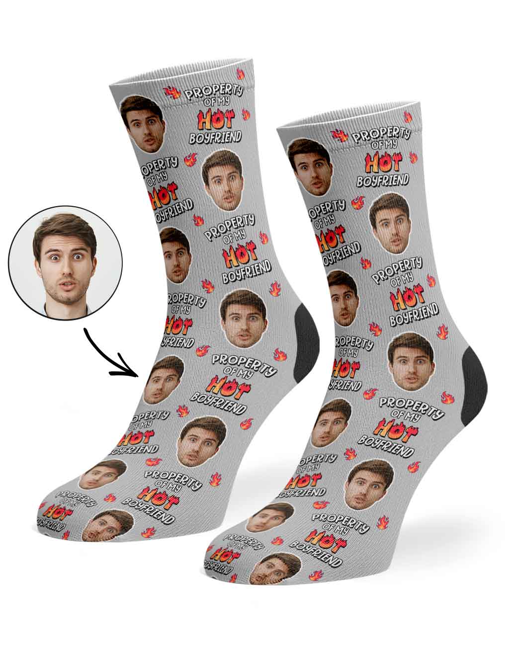 Property Of My Hot Boyfriend Socks