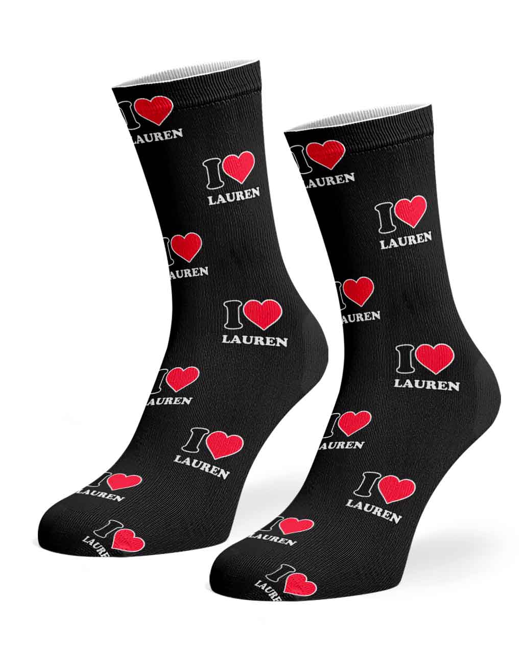 I Heart Name Personalised Socks