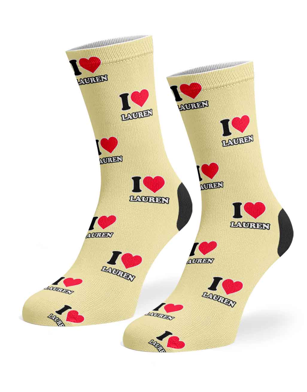 I Heart Name Personalised Socks