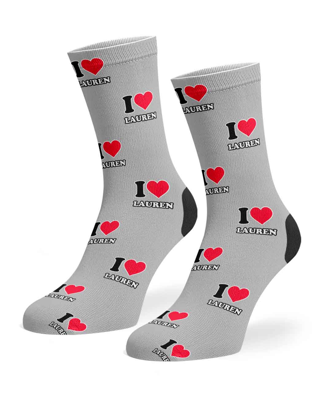 I Heart Name Personalised Socks
