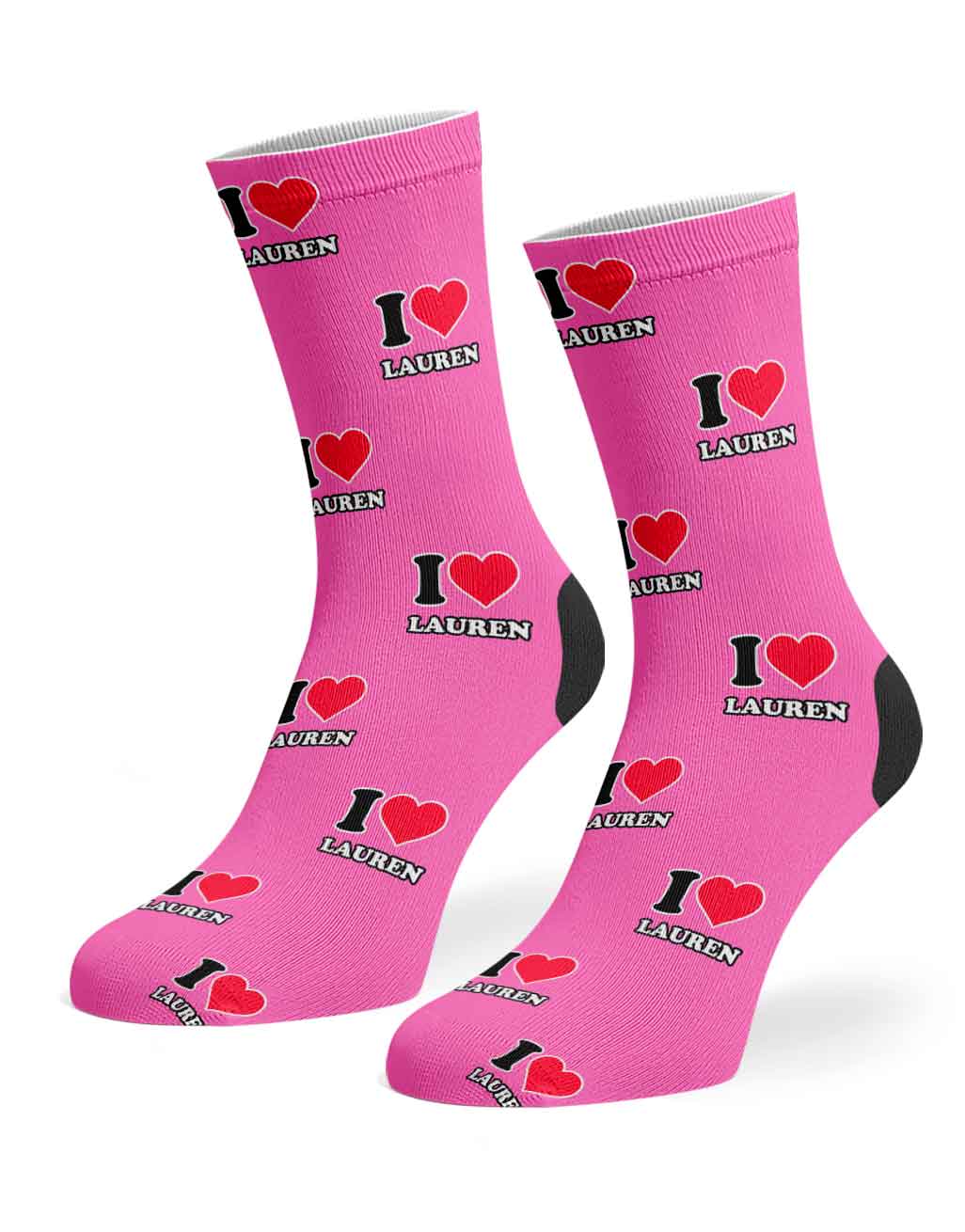 I Heart Name Personalised Socks