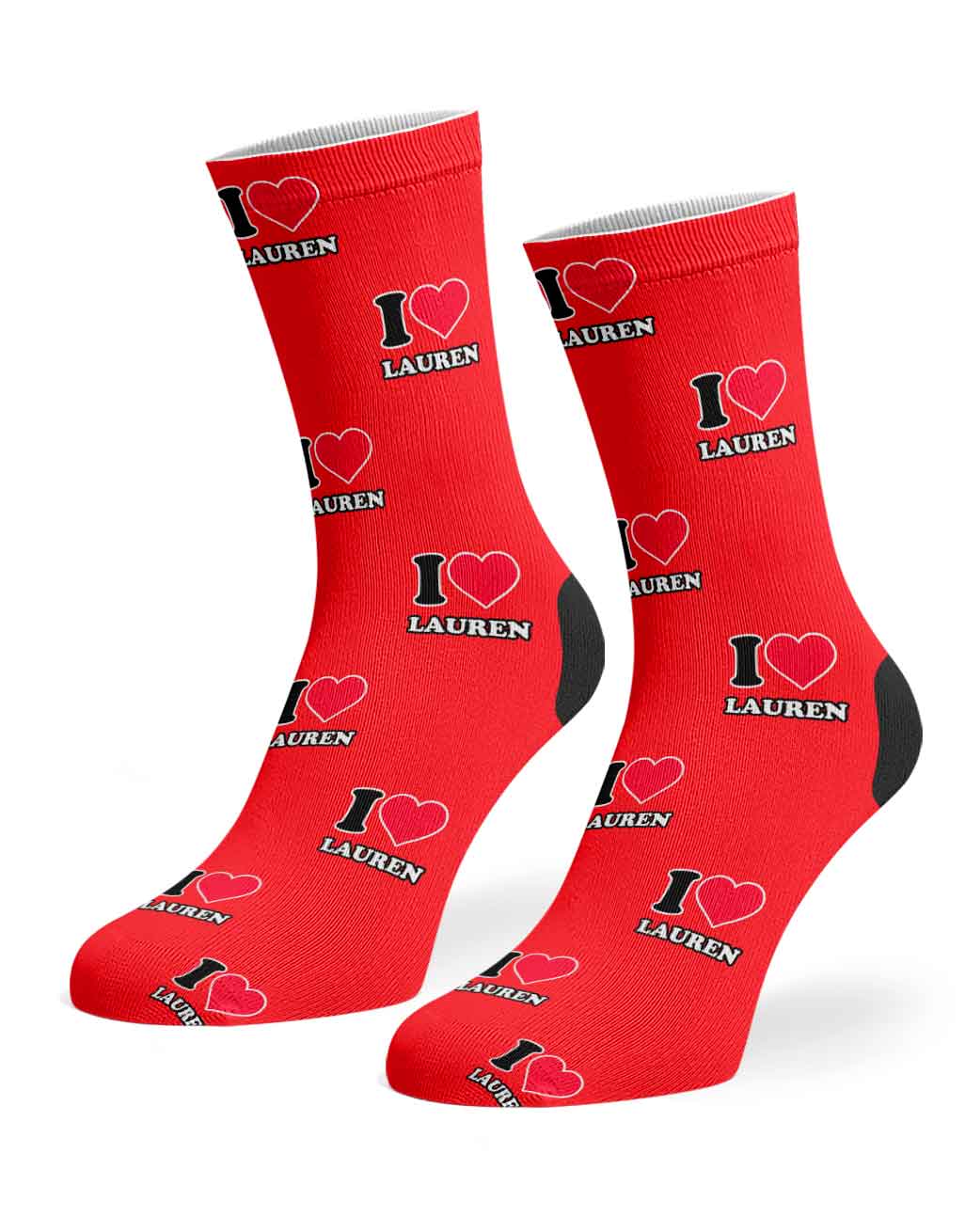I Heart Name Personalised Socks