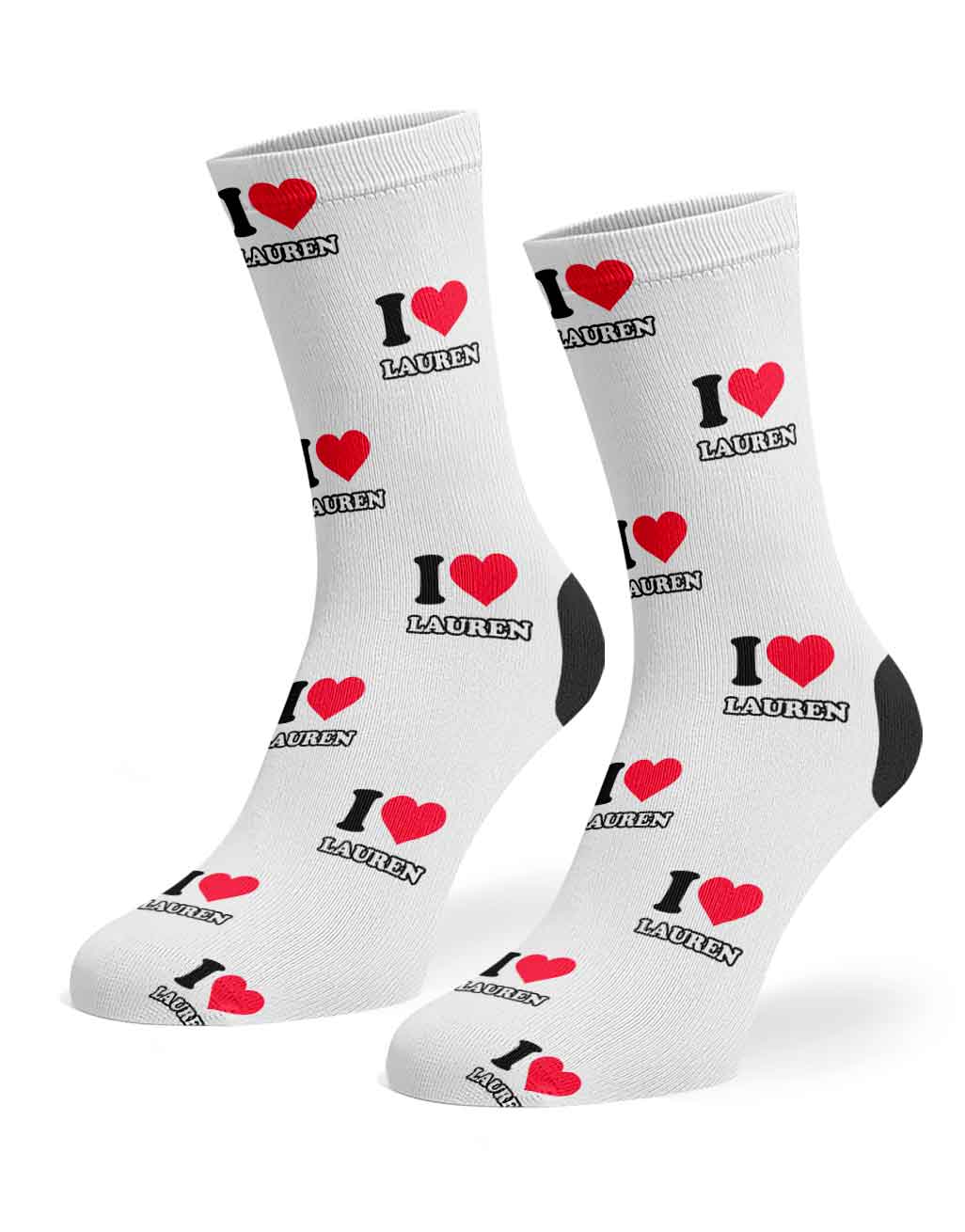 I Heart Name Personalised Socks