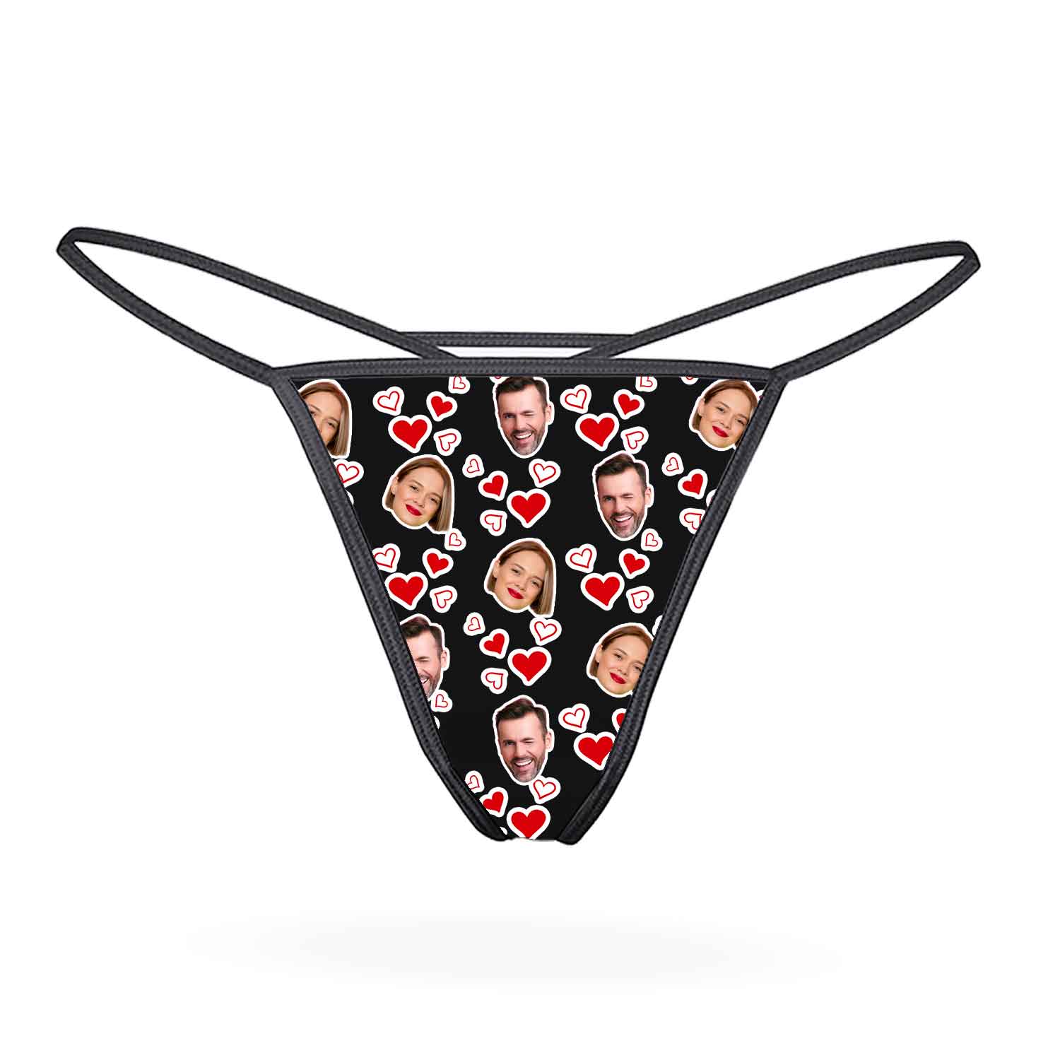 Couples Face Hearts Thong