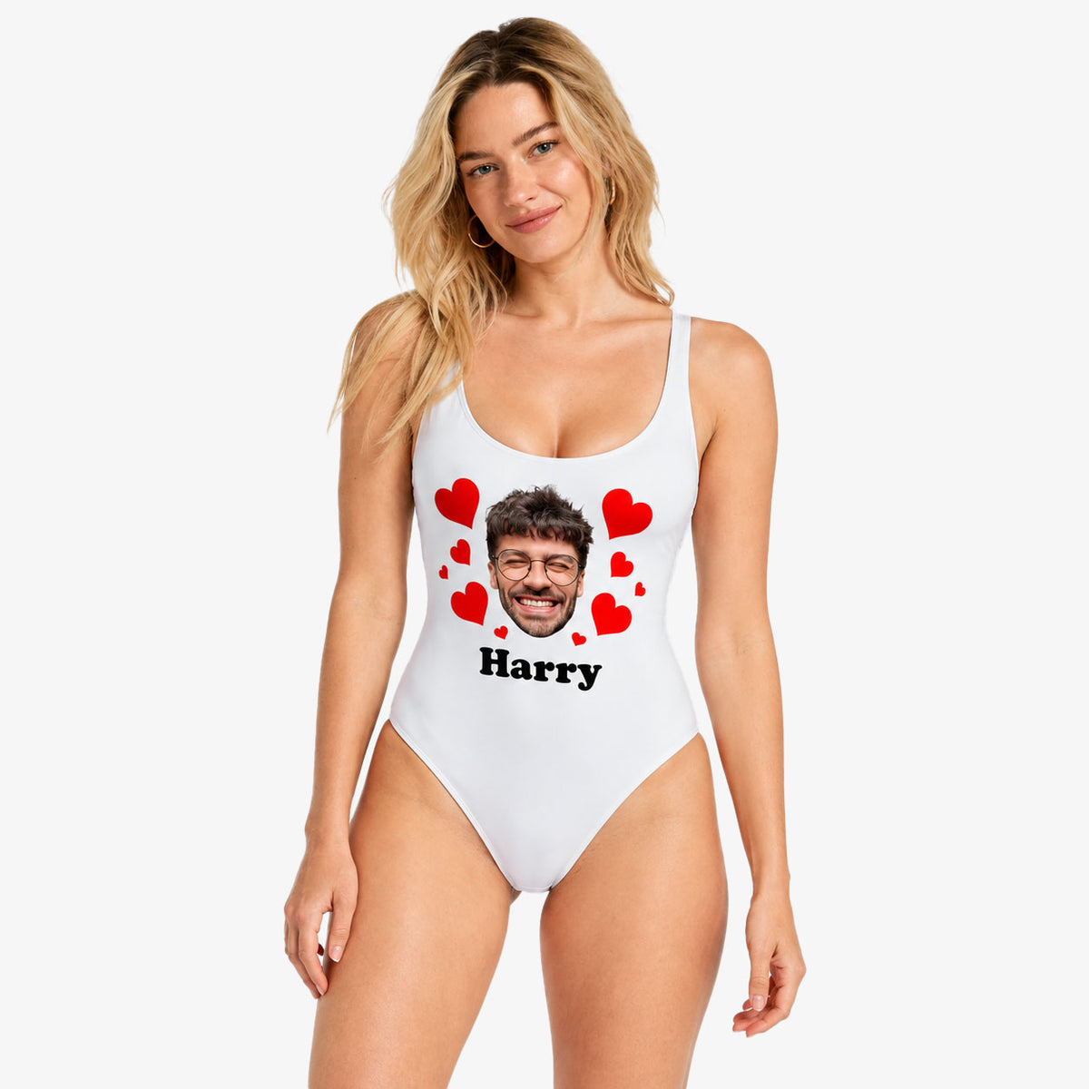 Love Heart Swimsuit Personalised With Face And Name