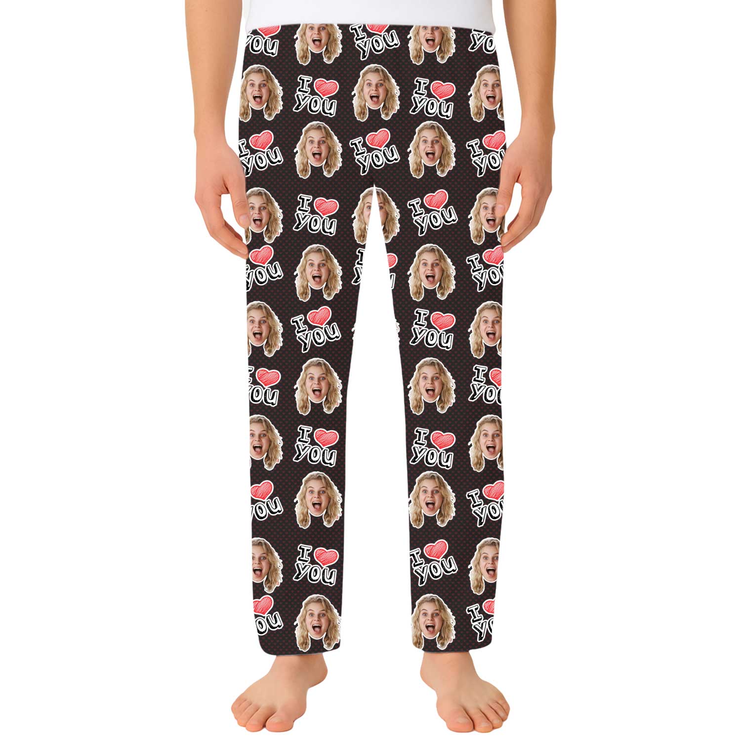Men's I Heart You Personalised PJ Bottoms