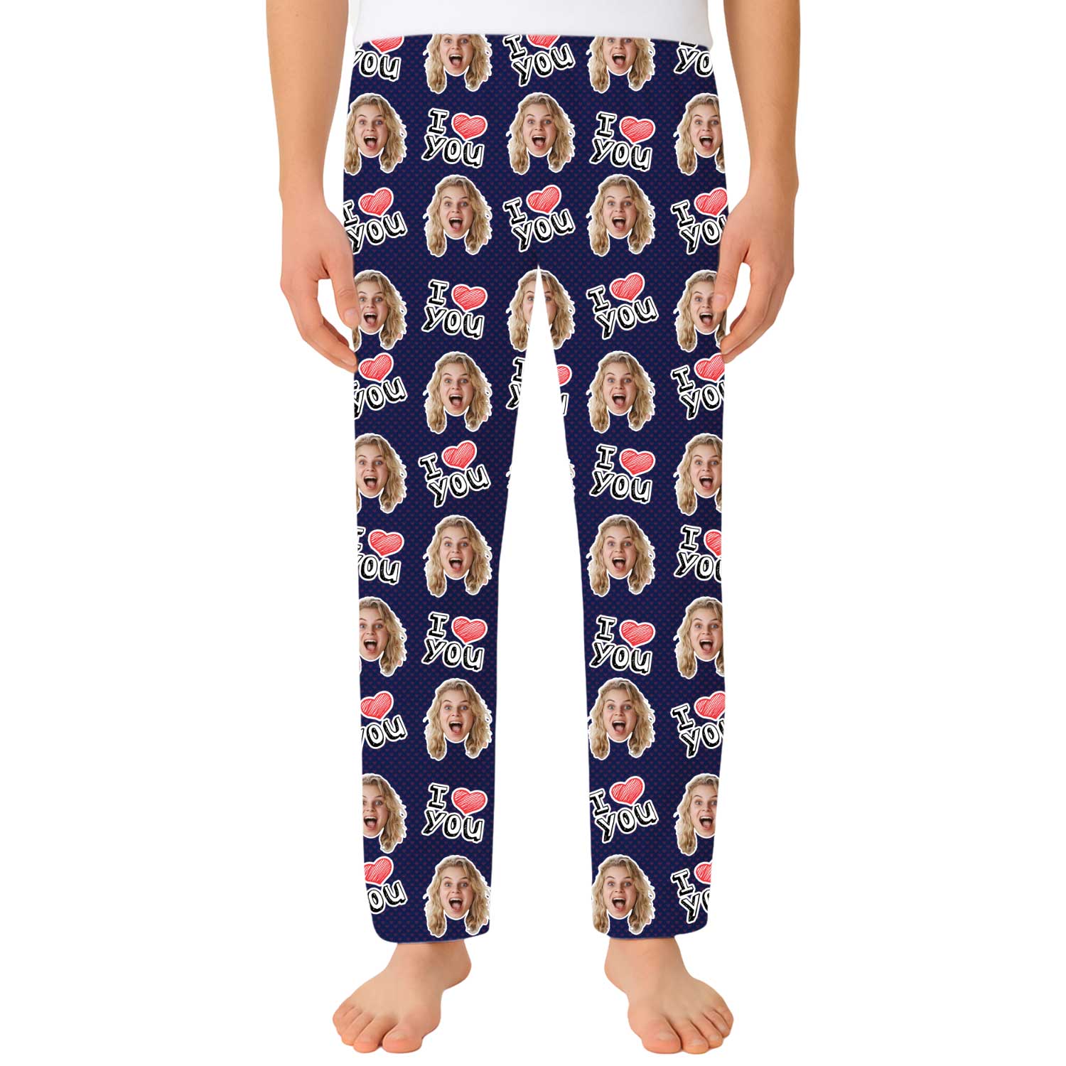 Men's I Heart You Personalised PJ Bottoms