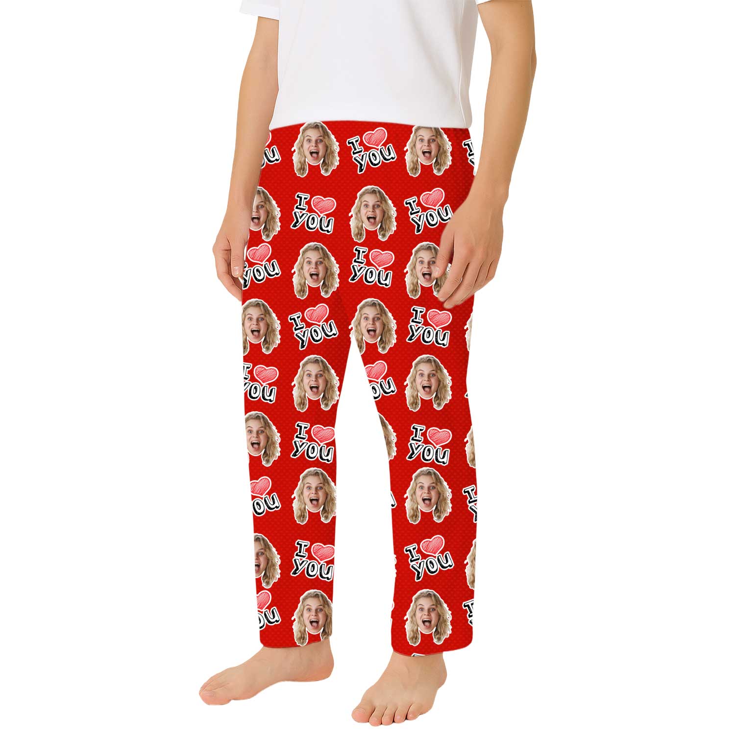Men's I Heart You Personalised PJ Bottoms