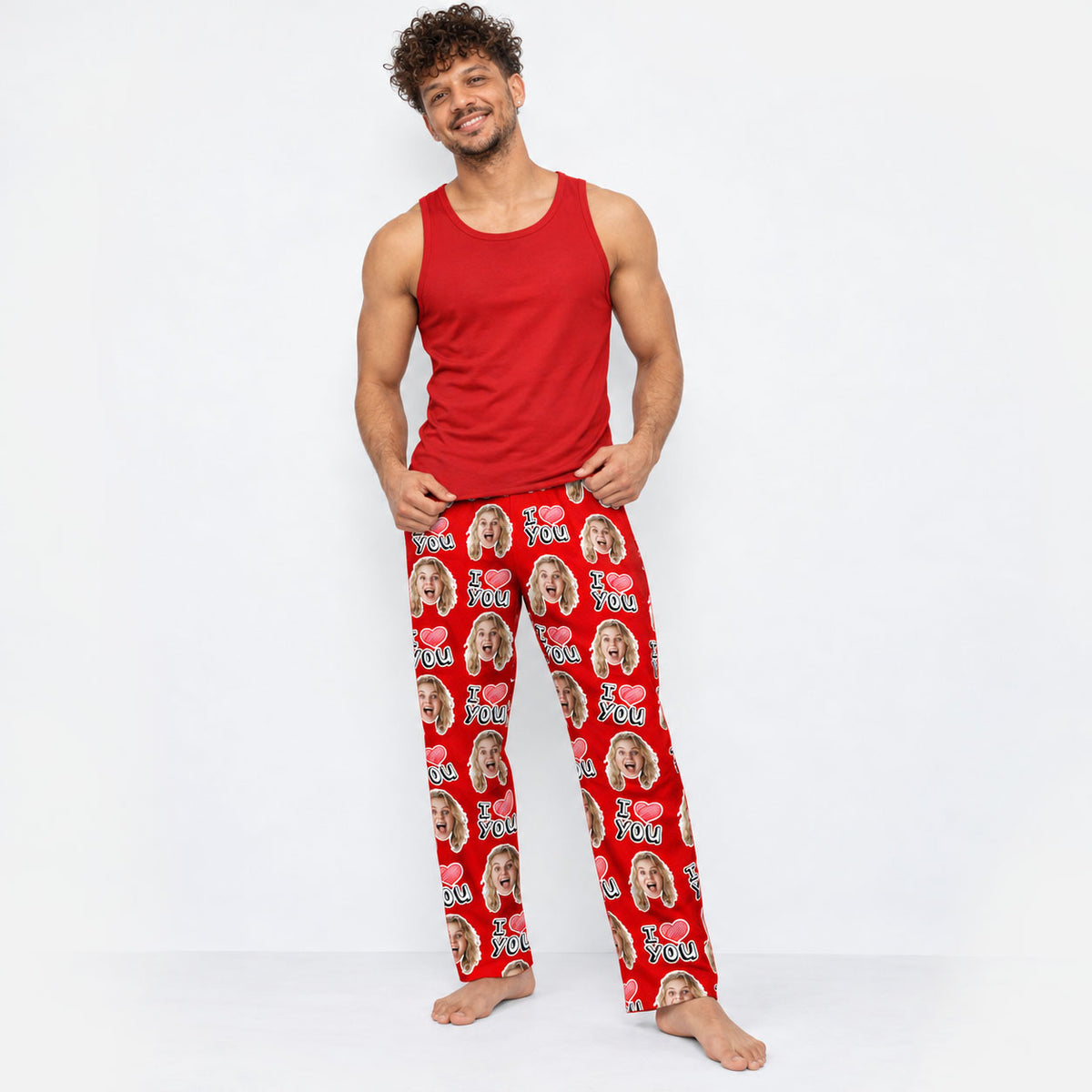 Men's I Heart You Personalised PJ Bottoms