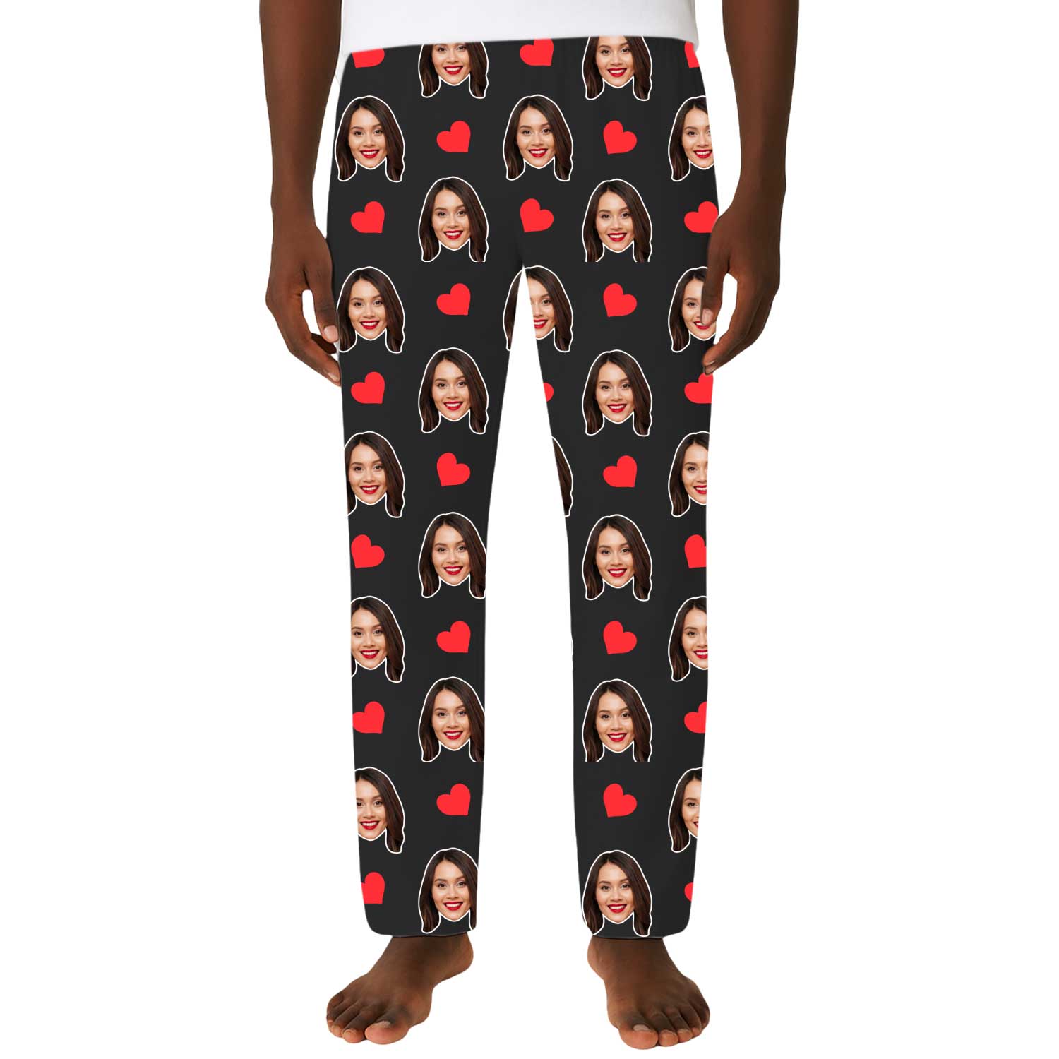 Red Hearts Custom Men's PJ Bottoms