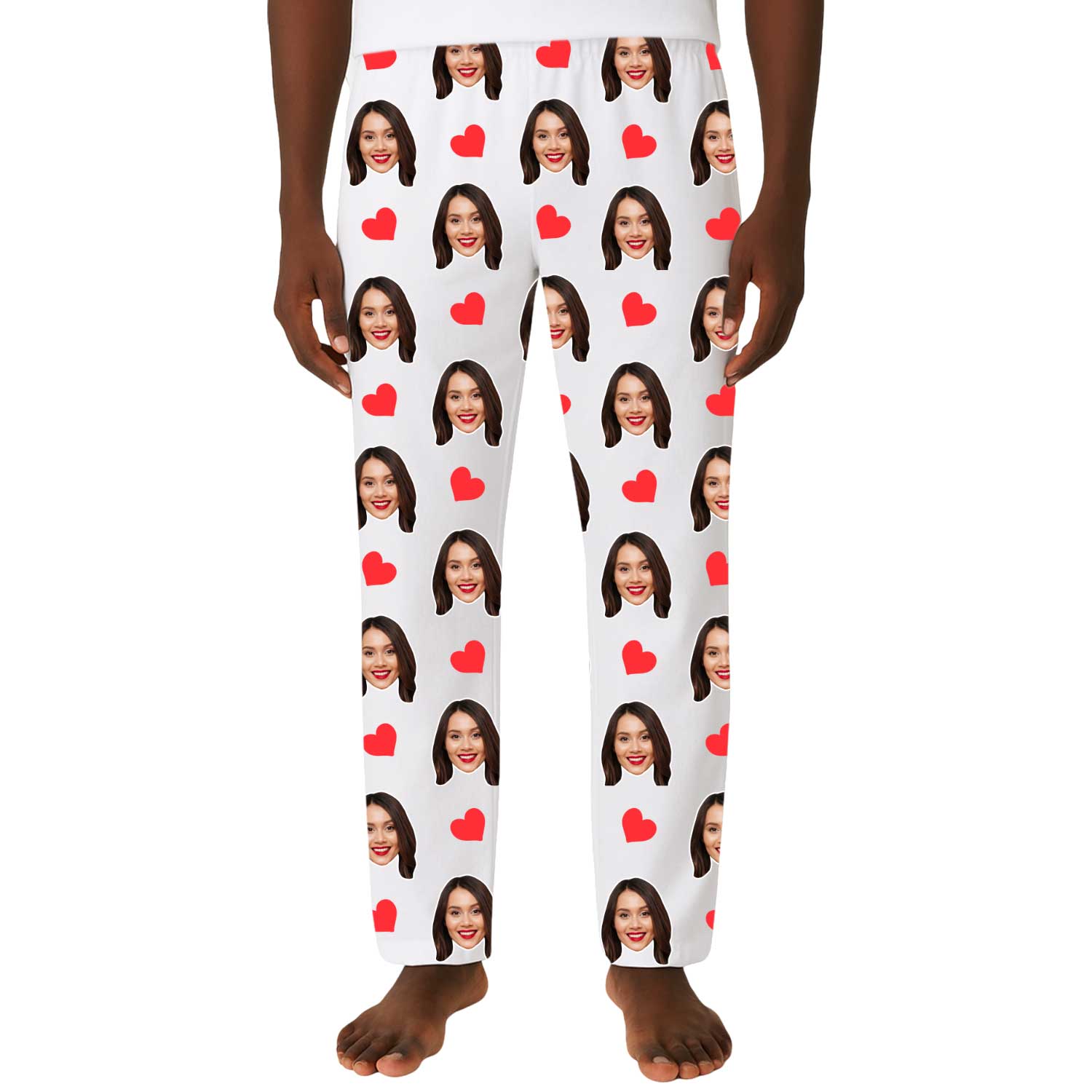 Men's Love Hearts Personalised PJ Bottoms