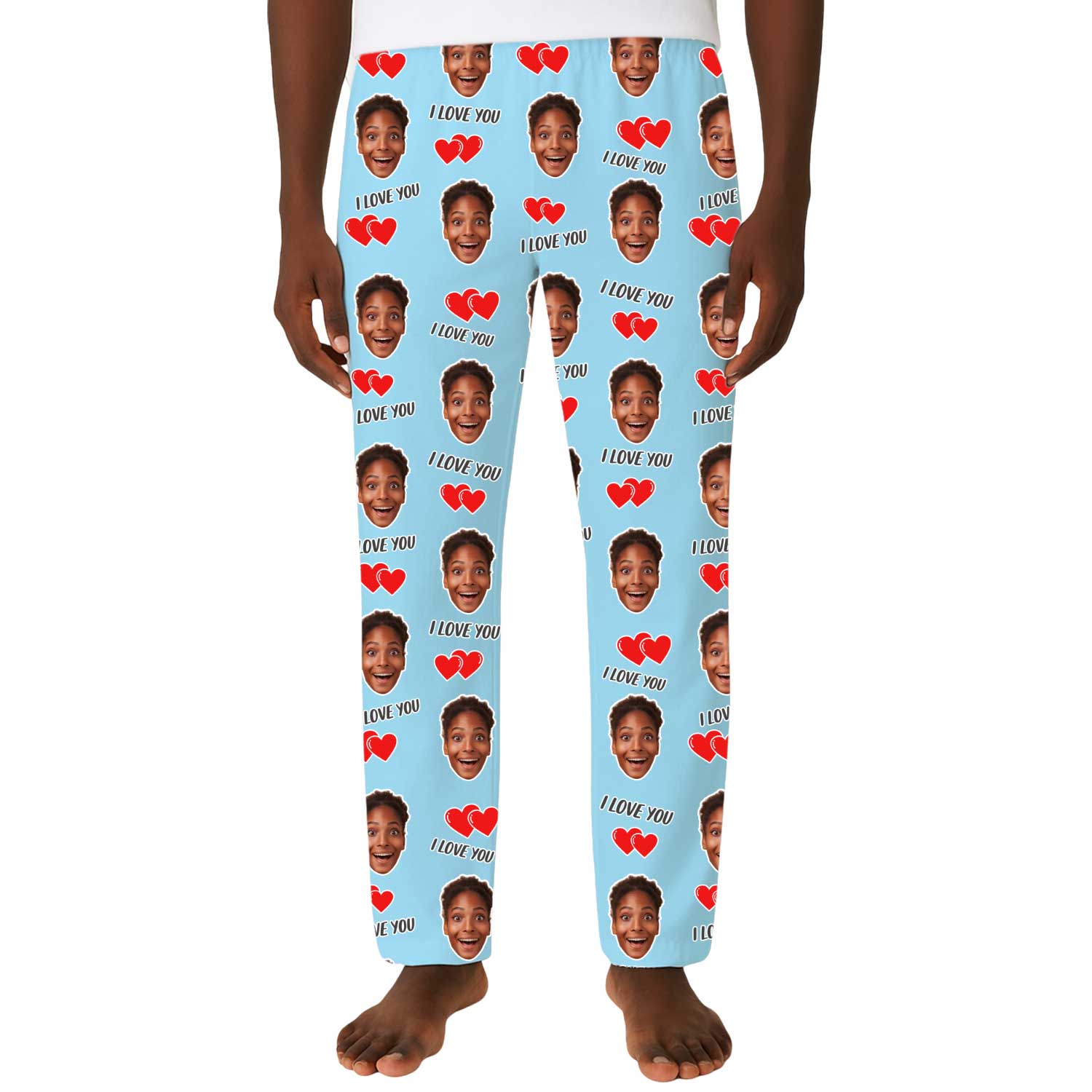 Men's I Love You Personalised PJ Bottoms