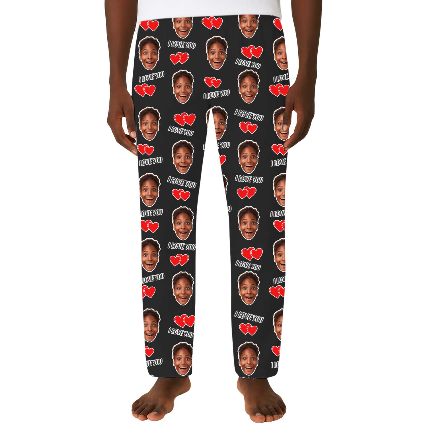 Men's I Love You Personalised PJ Bottoms