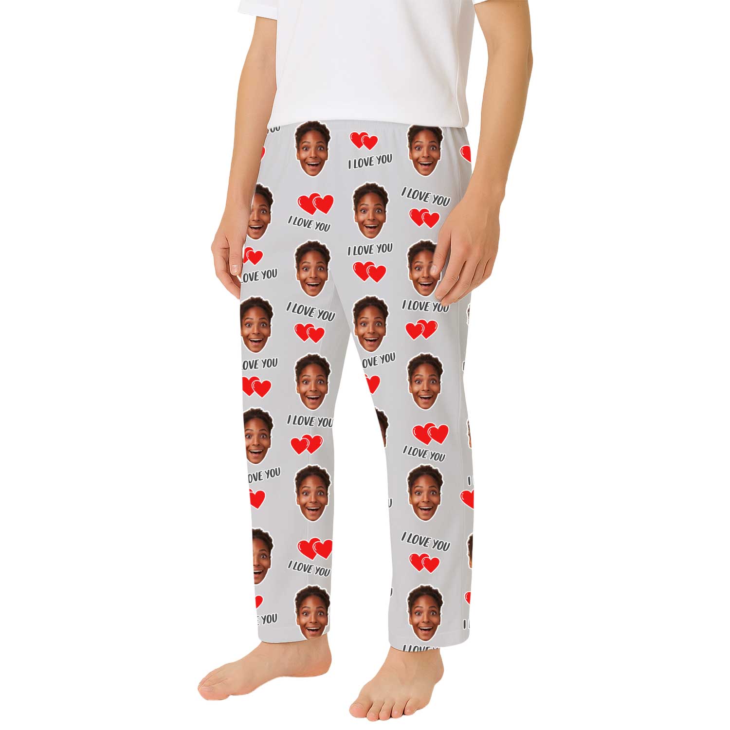 Men's I Love You Personalised PJ Bottoms
