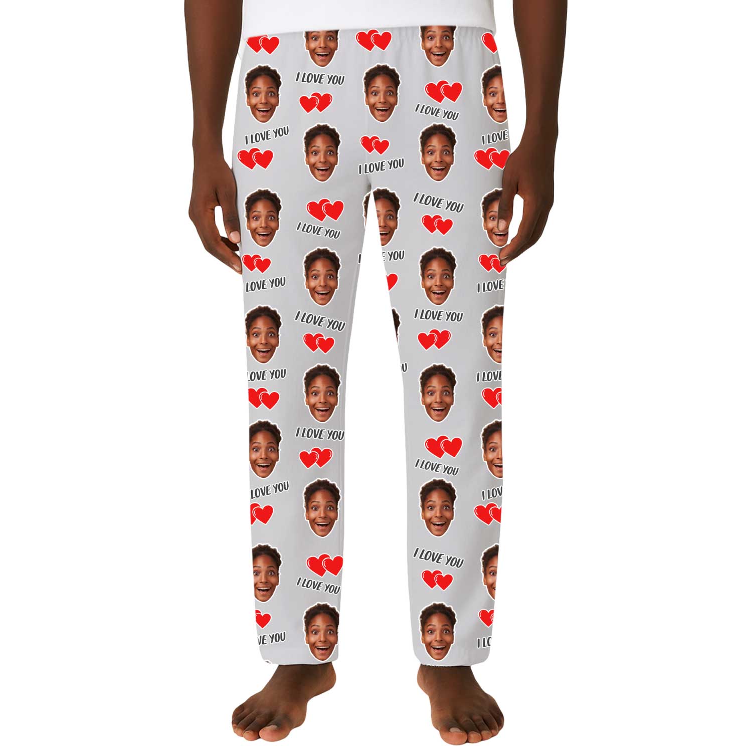 Men's I Love You Personalised PJ Bottoms
