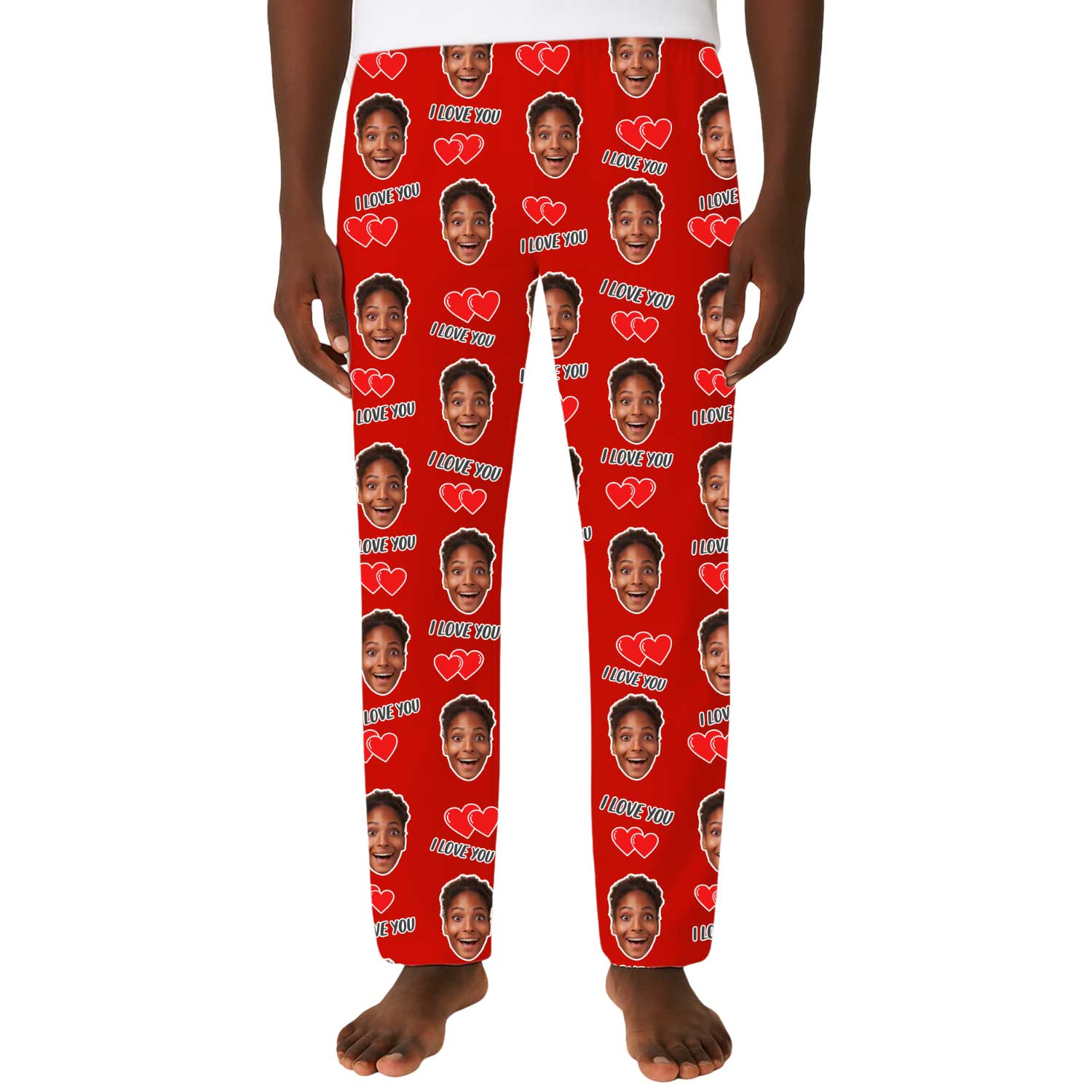 Men's I Love You Personalised PJ Bottoms