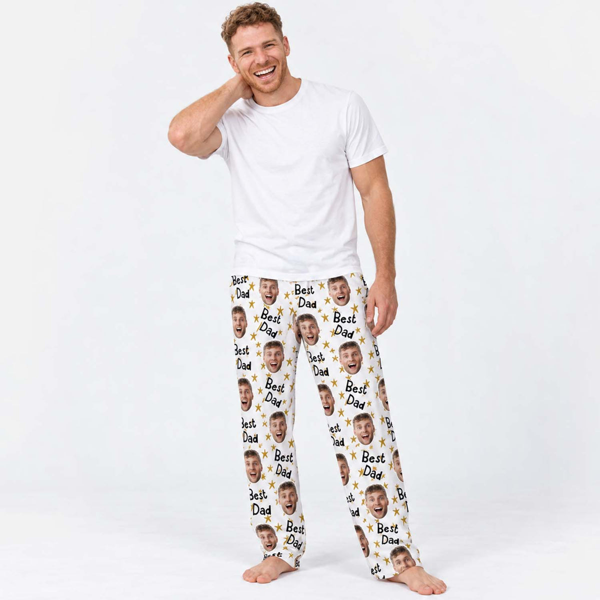 Men's Best Dad Personalised PJ Bottoms