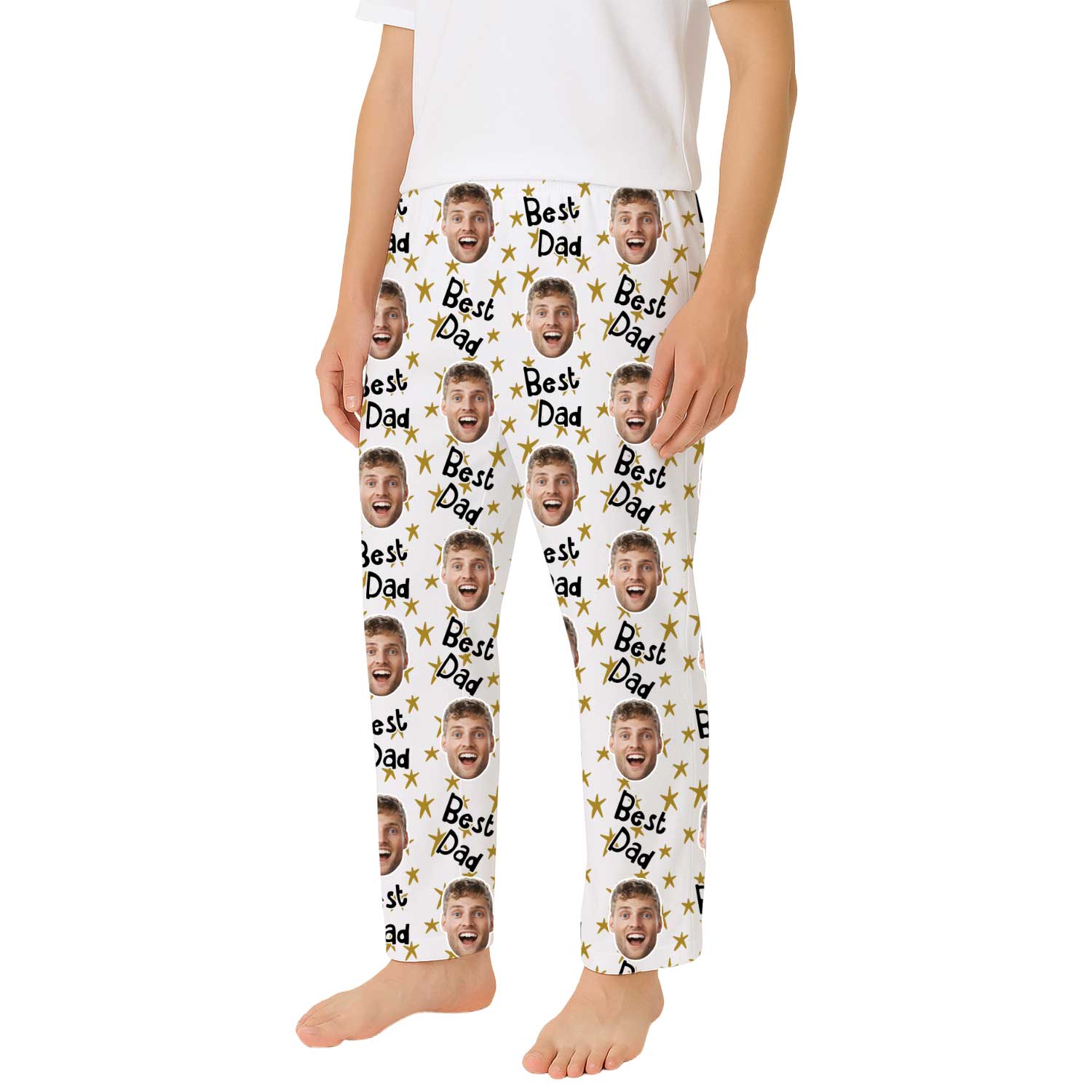 Men's Best Dad Personalised PJ Bottoms