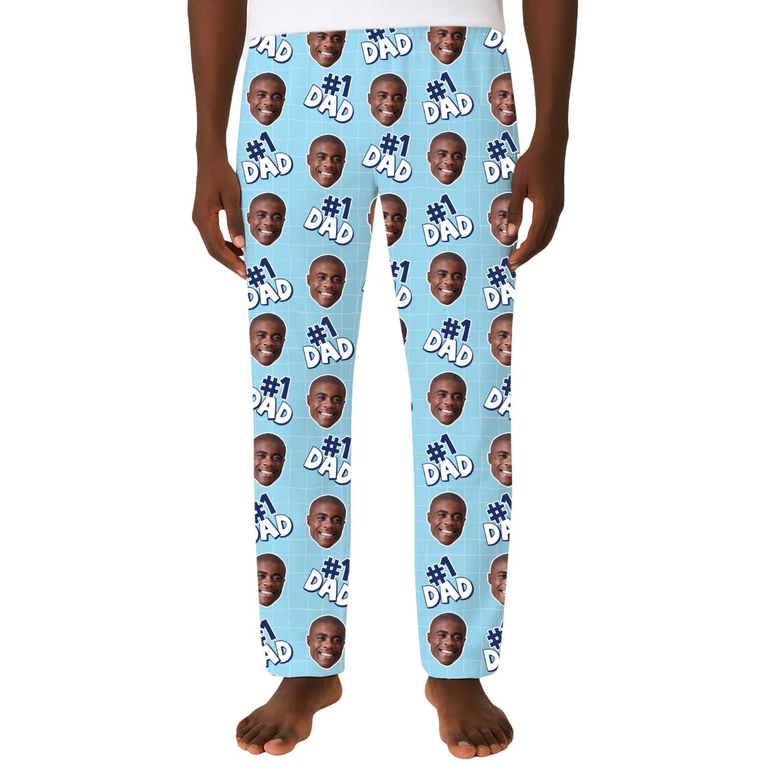 Men's Number 1 Dad Personalised PJ Bottoms