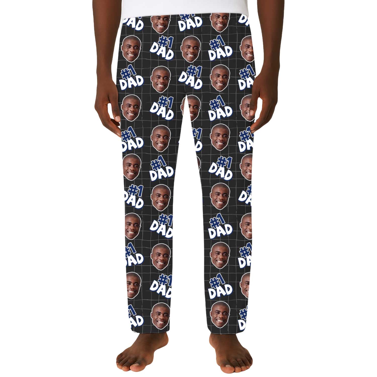 Men's Number 1 Dad Personalised PJ Bottoms