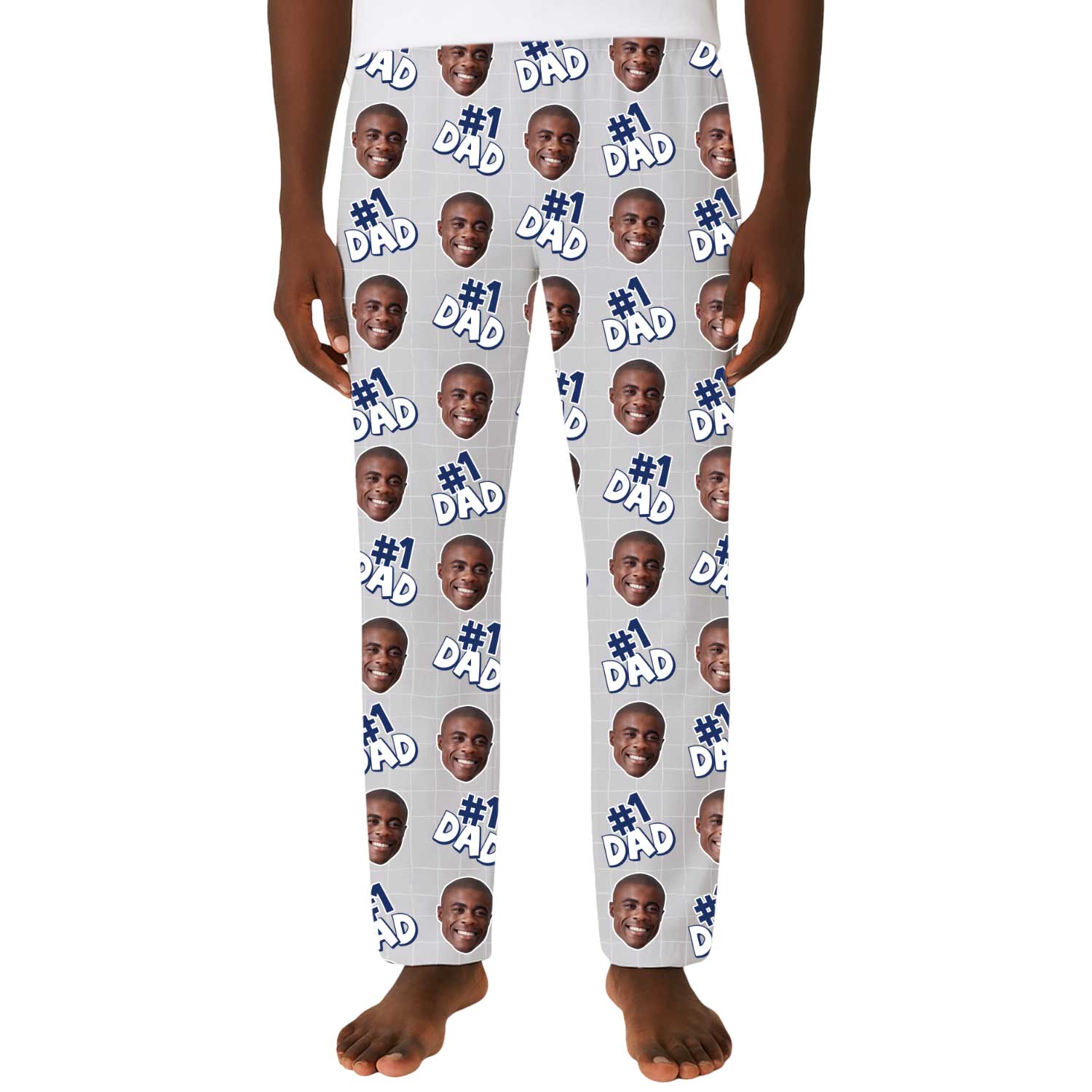 Men's Number 1 Dad Personalised PJ Bottoms
