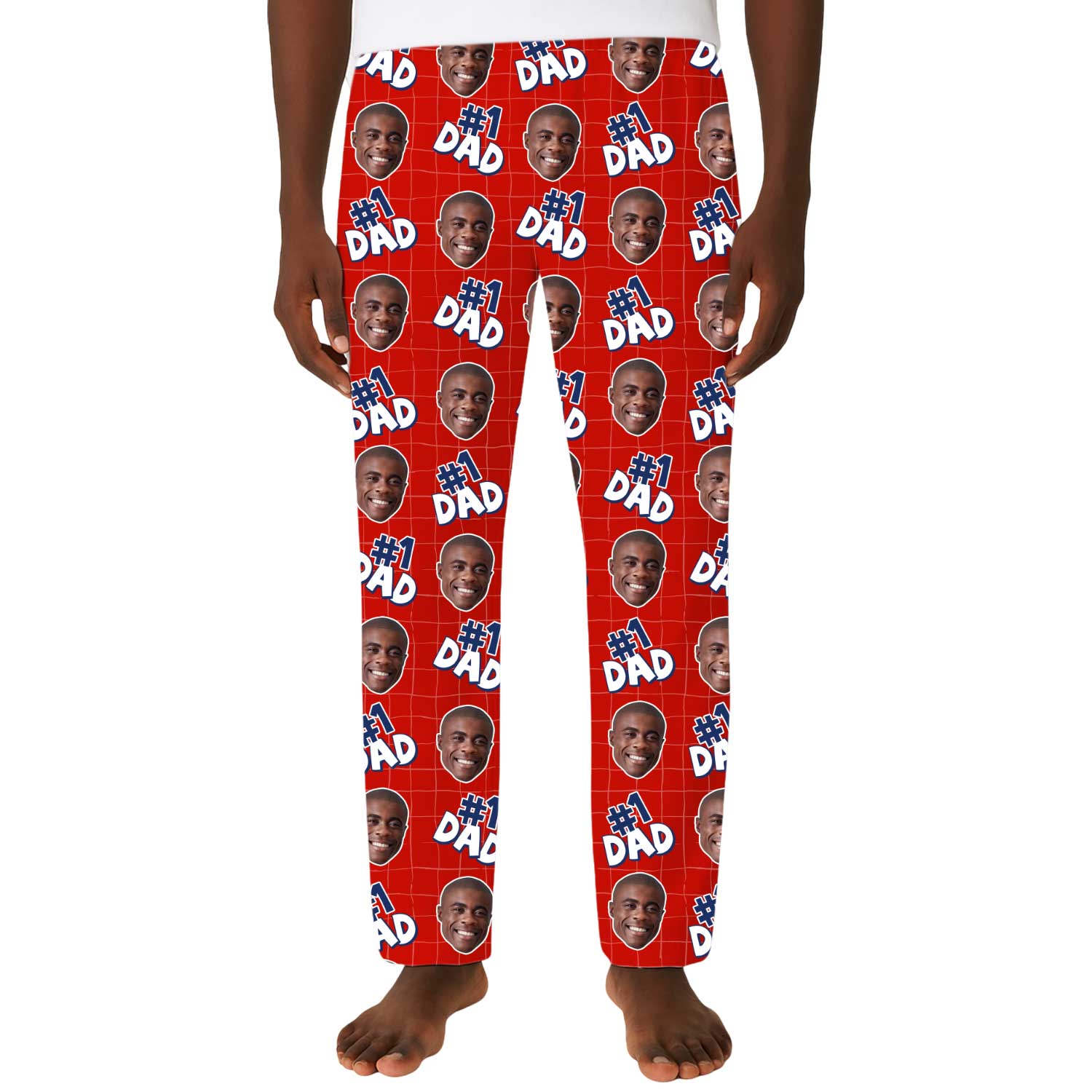 Men's Number 1 Dad Personalised PJ Bottoms