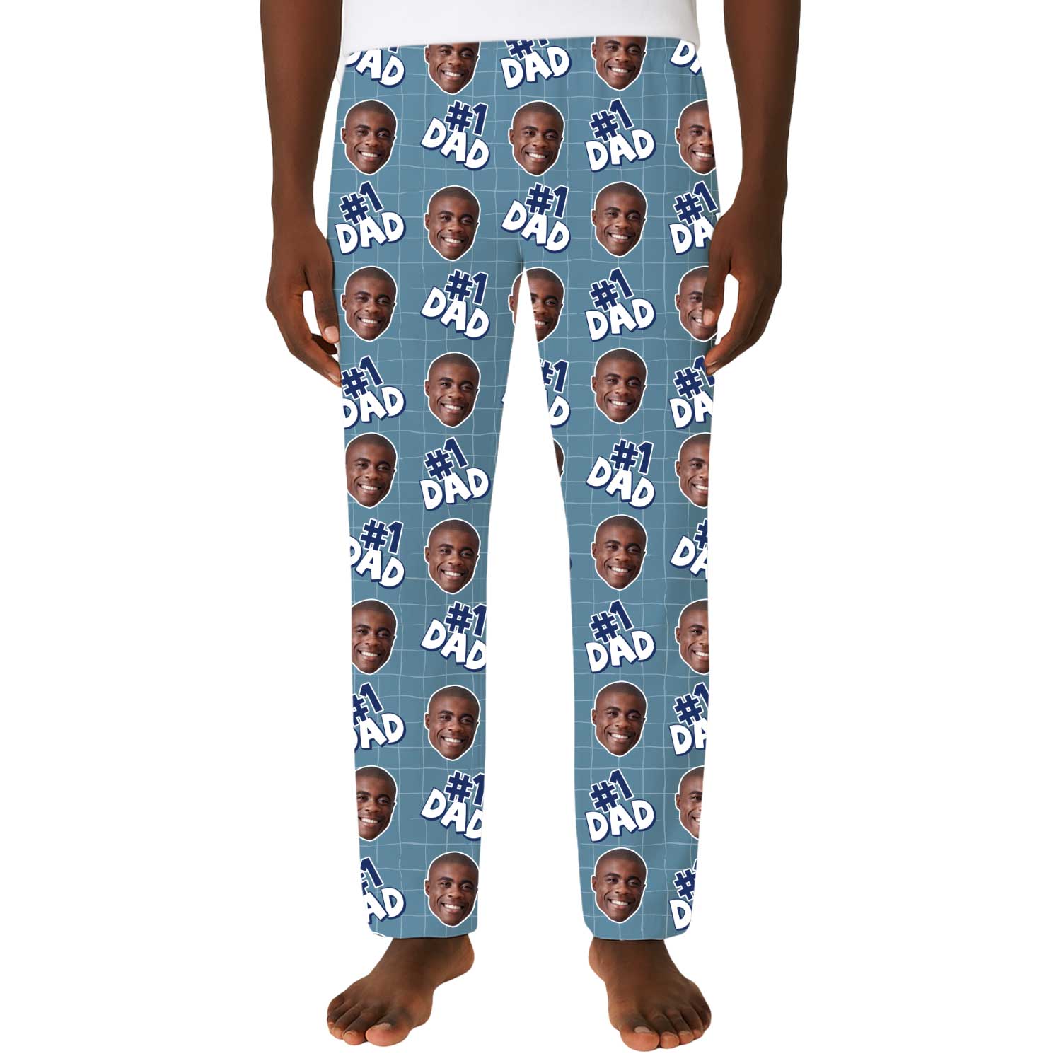 Men's Number 1 Dad Personalised PJ Bottoms