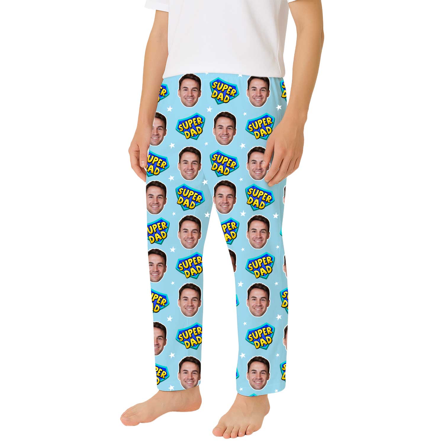 Men's Super Dad Personalised PJ Bottoms
