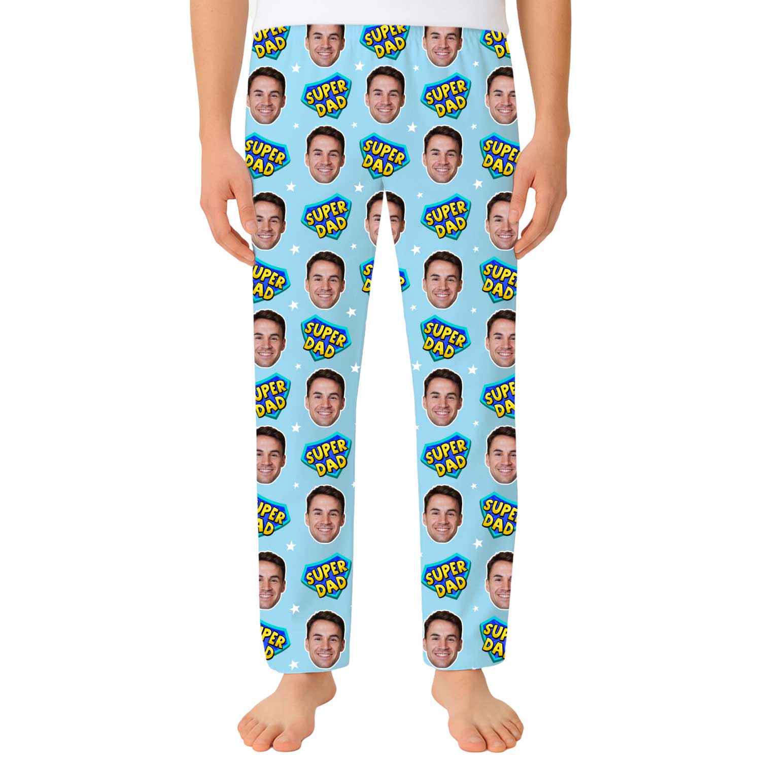 Men's Super Dad Personalised PJ Bottoms