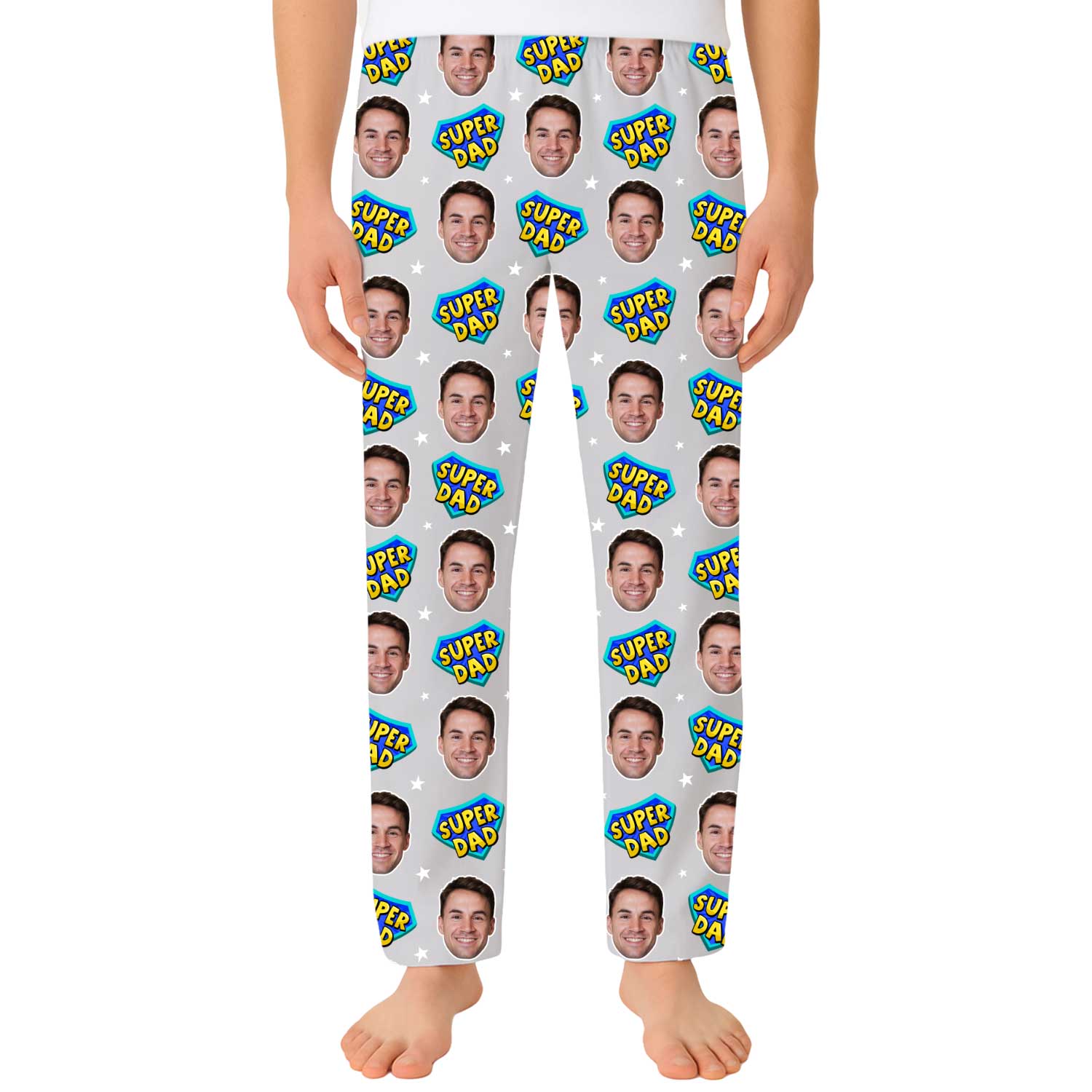 Men's Super Dad Personalised PJ Bottoms