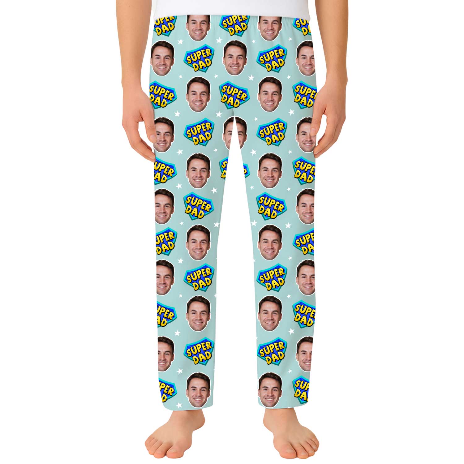 Men's Super Dad Personalised PJ Bottoms