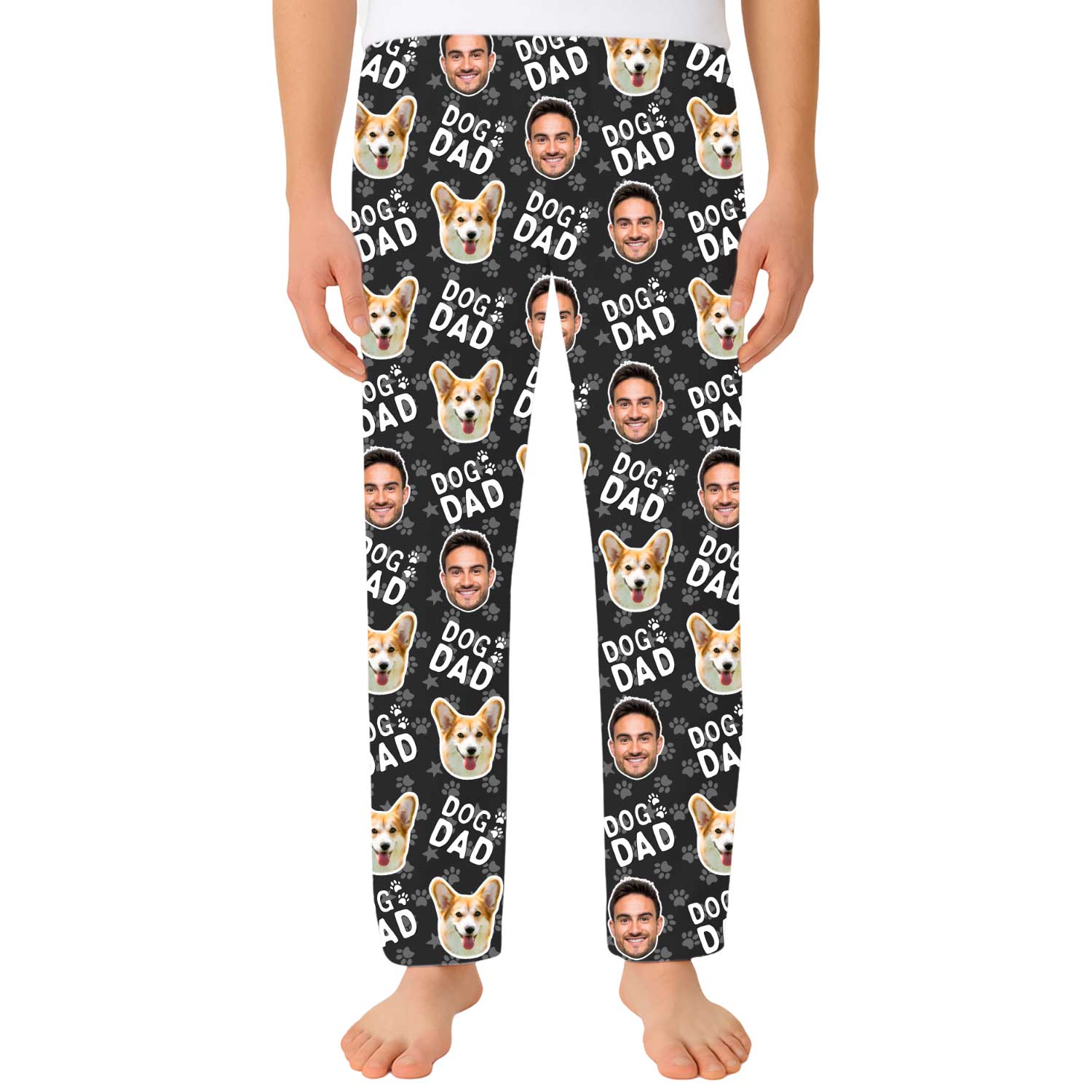 Men's Dog Dad Personalised PJ Bottoms