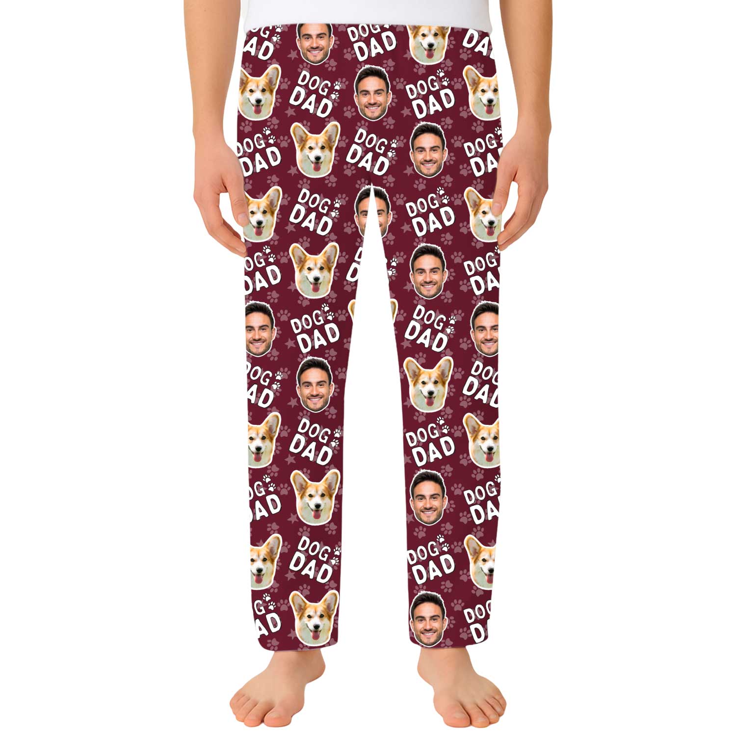 Men's Dog Dad Personalised PJ Bottoms