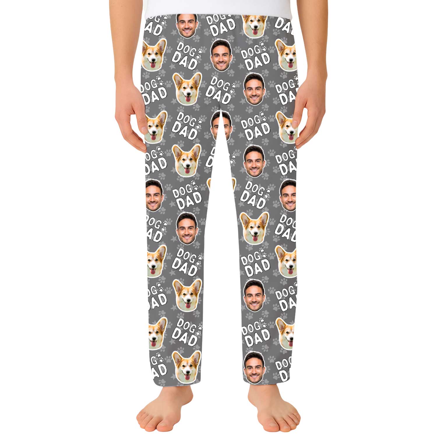 Men's Dog Dad Personalised PJ Bottoms